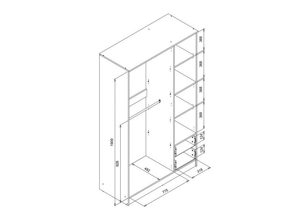 Armadio Orlando 222 (Rovere chiaro)