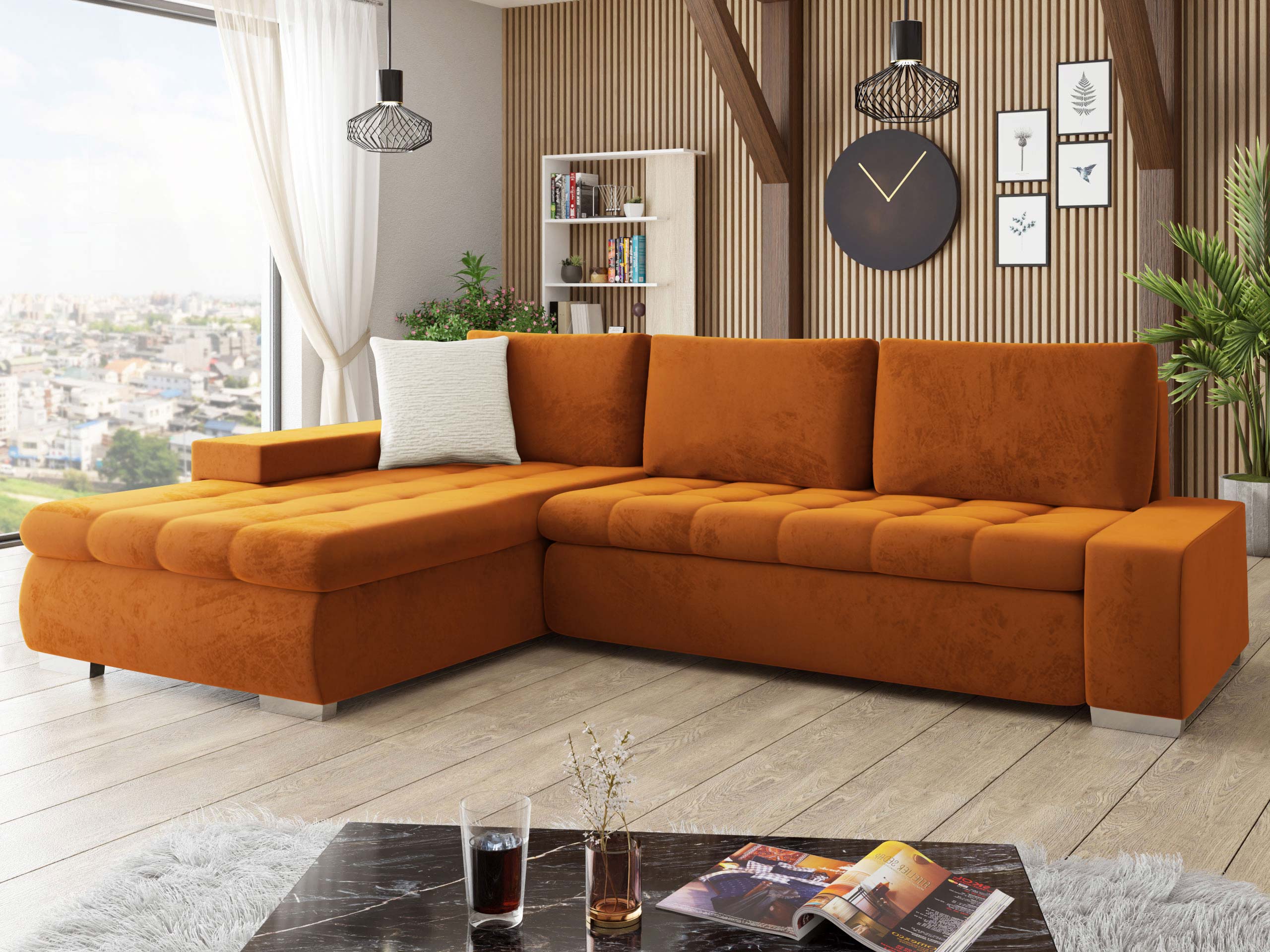 Divano angolare Comfivo Nitor II (Piano 21 + Mokka 03)