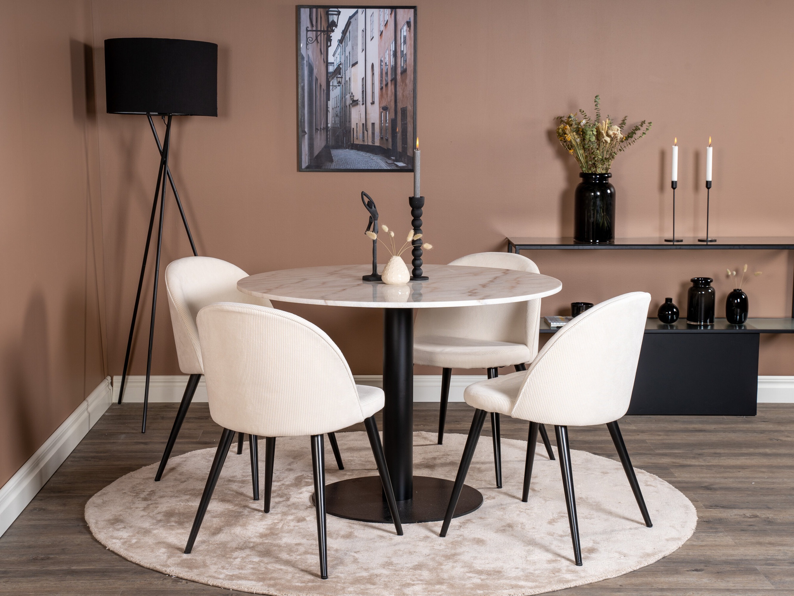 Set sala da pranzo Dallas 1297 (Beige + Nero)
