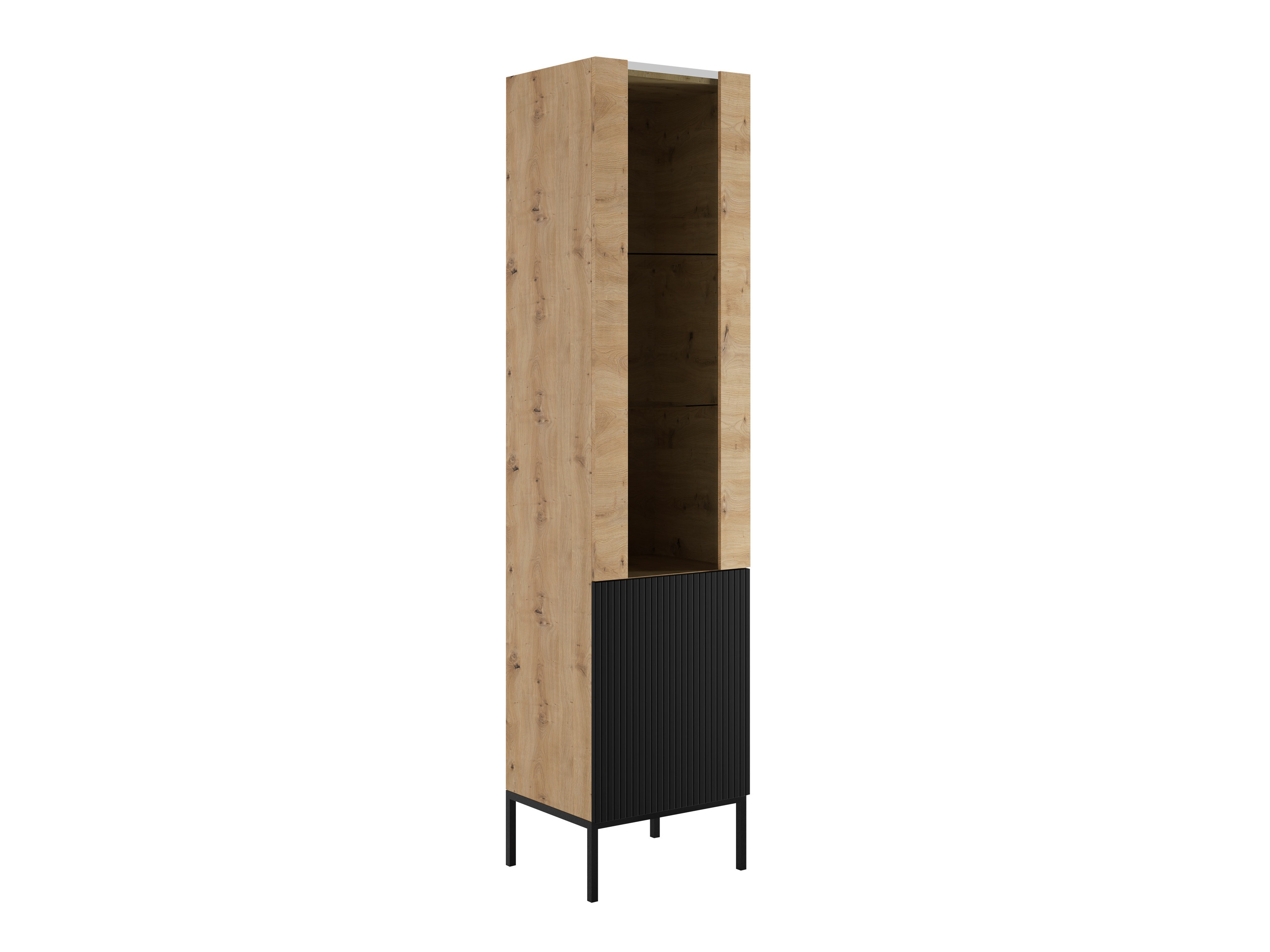 Scaffale Lunole 112 (Rovere Artisan + Nero)