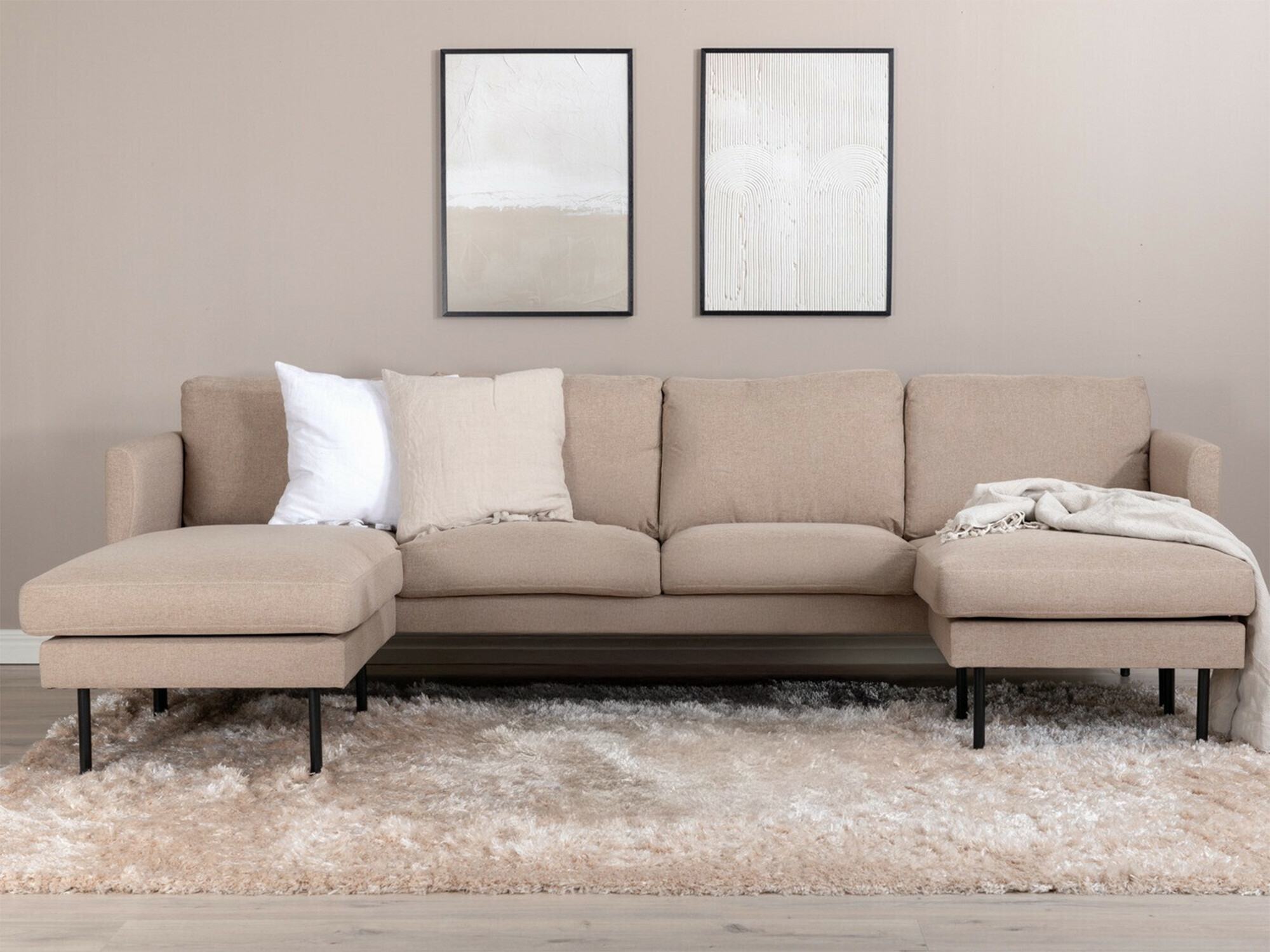 Divano angolare Fercame 102 (Marrone + Nero)