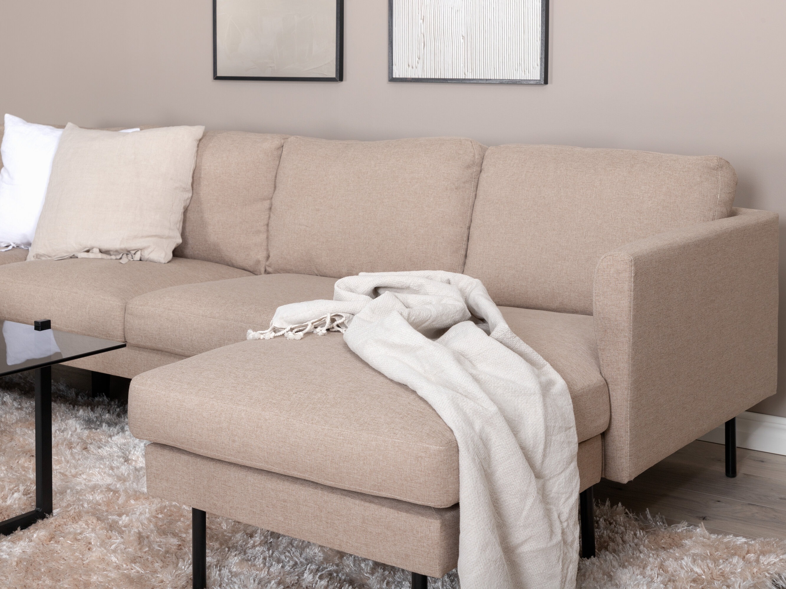 Divano angolare Fercame 102 (Marrone + Nero)