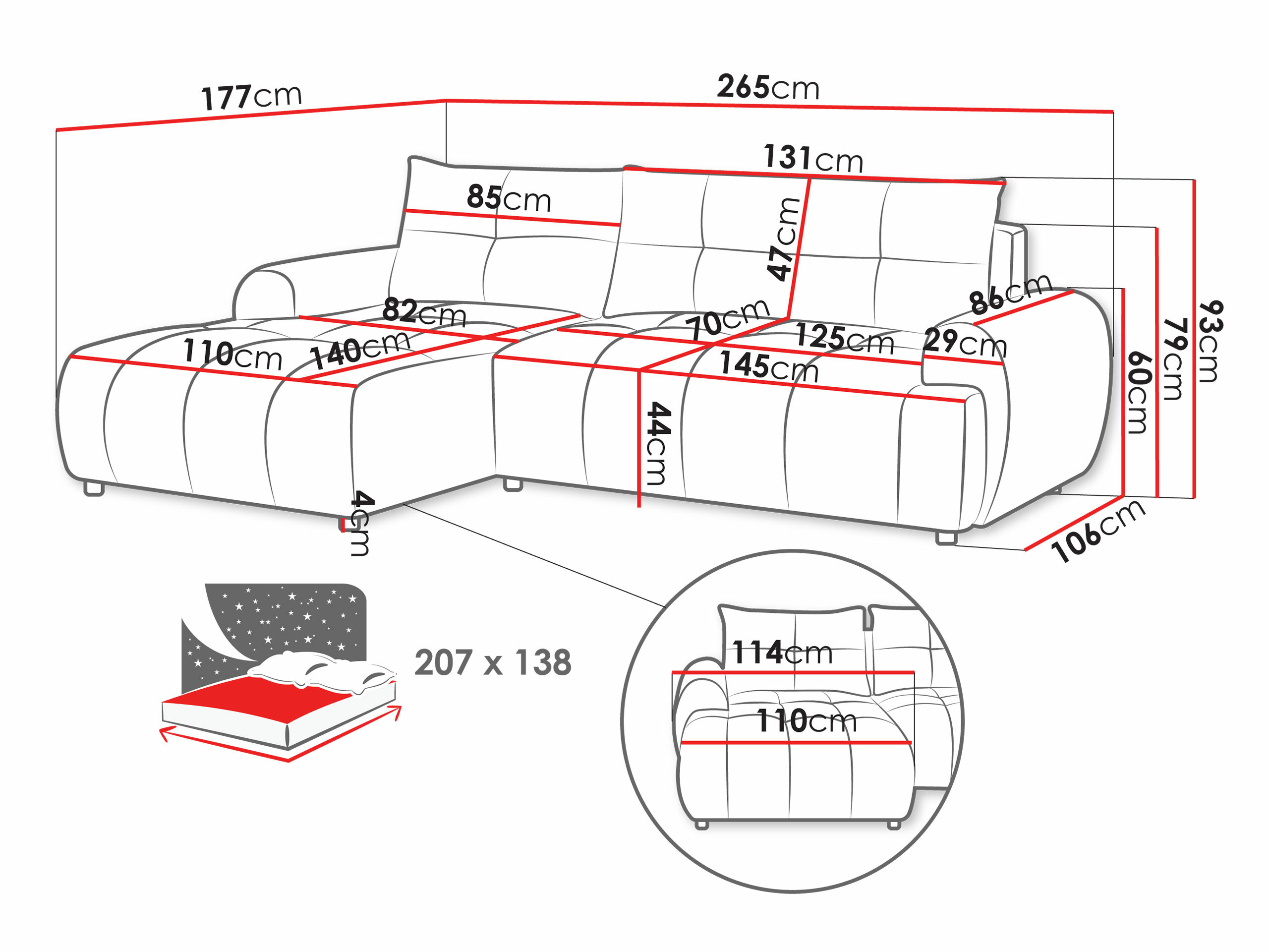 Divano angolare TrendyNest 104 (Velo 635)