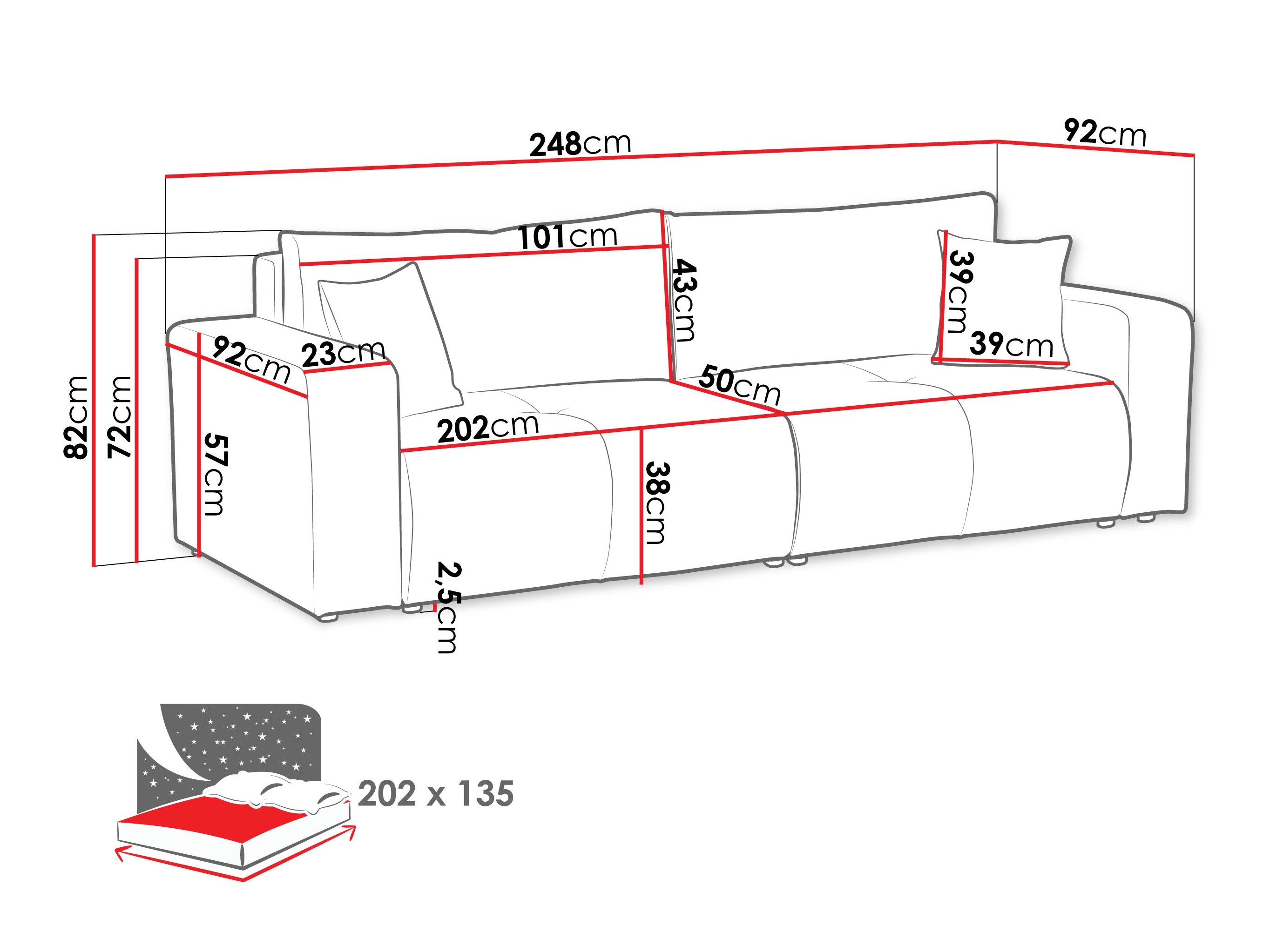 Divano letto Comfivo Laurus (Coral 45)