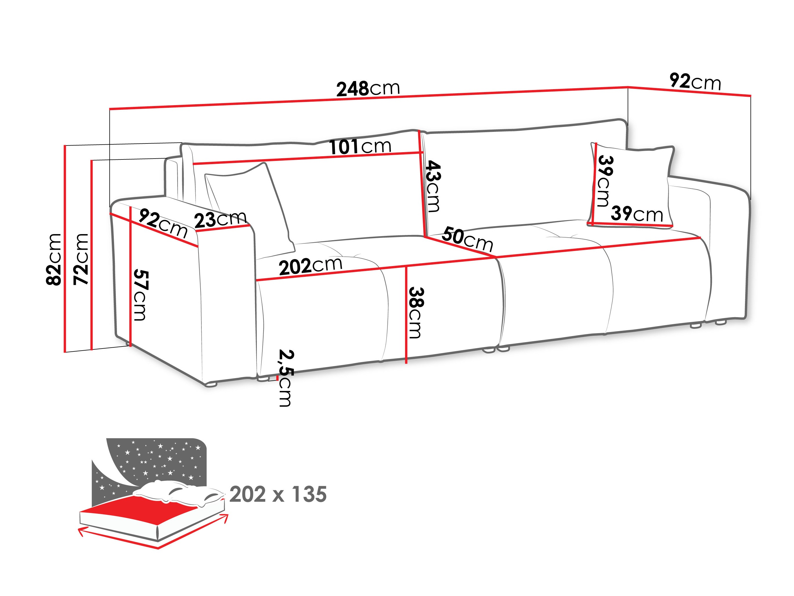 Divano letto Comfivo Laurus (Coral 50)