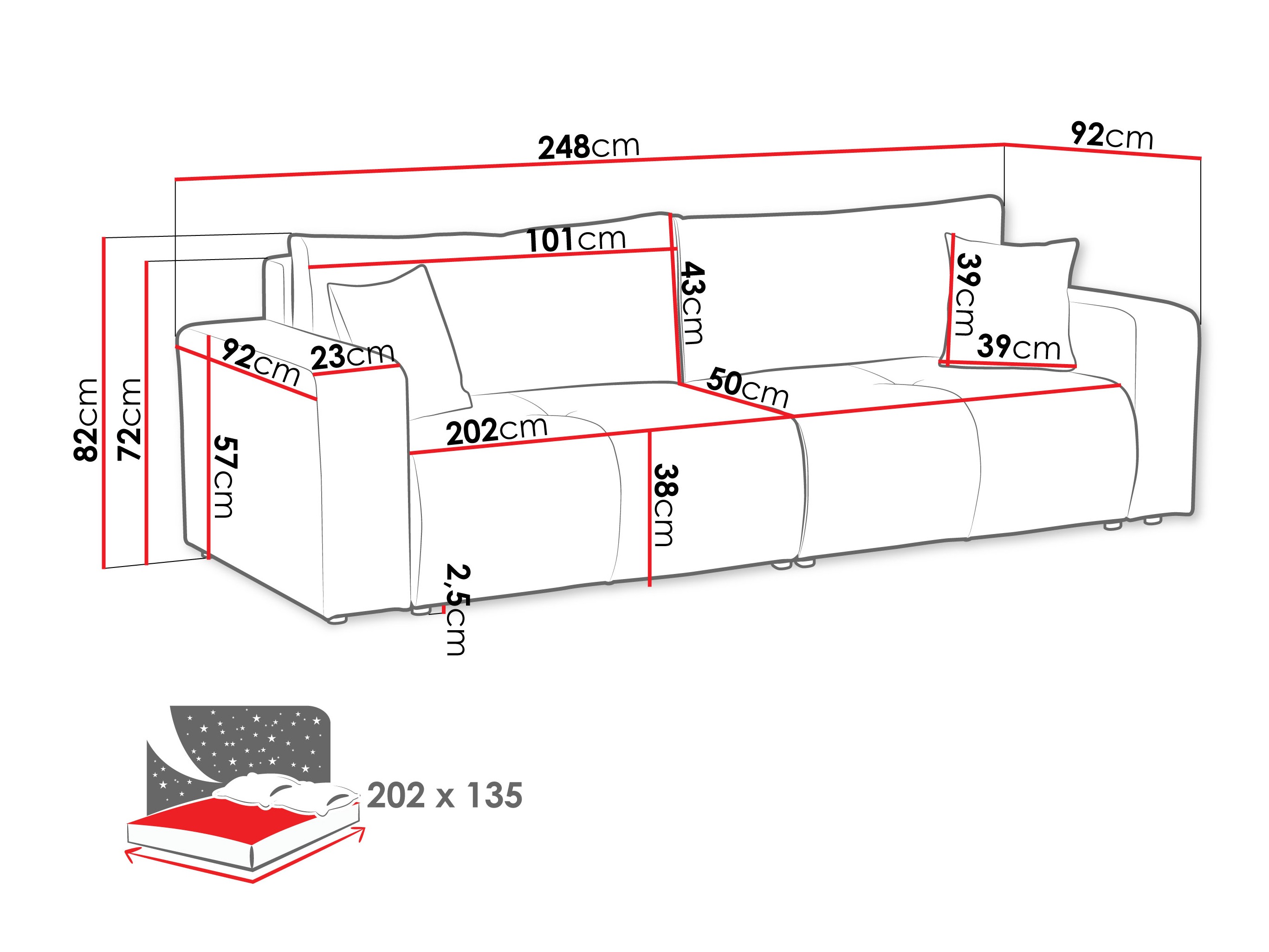 Divano letto Comfivo Laurus (Coral 55)