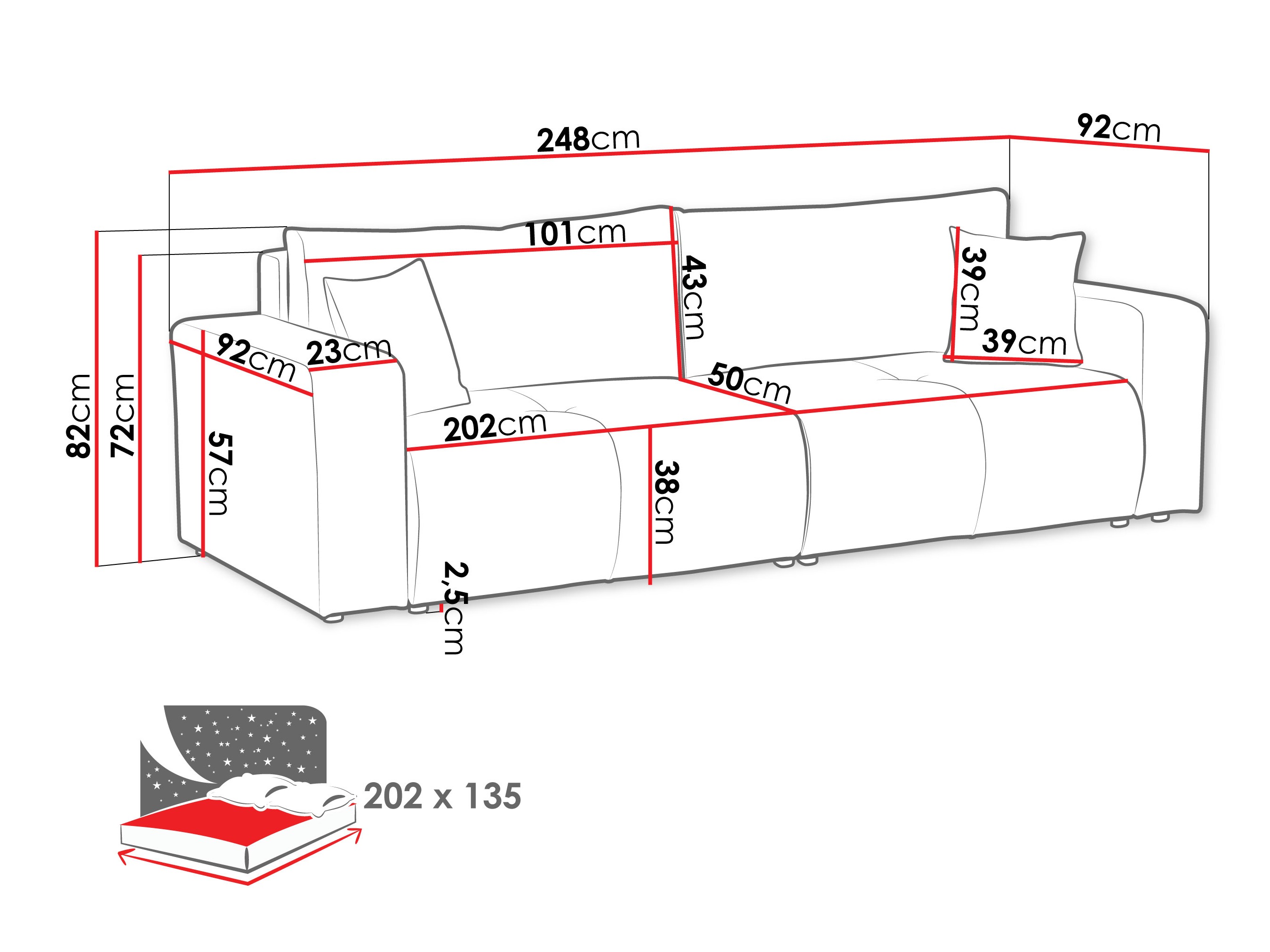 Divano letto Comfivo Laurus (Coral 65)