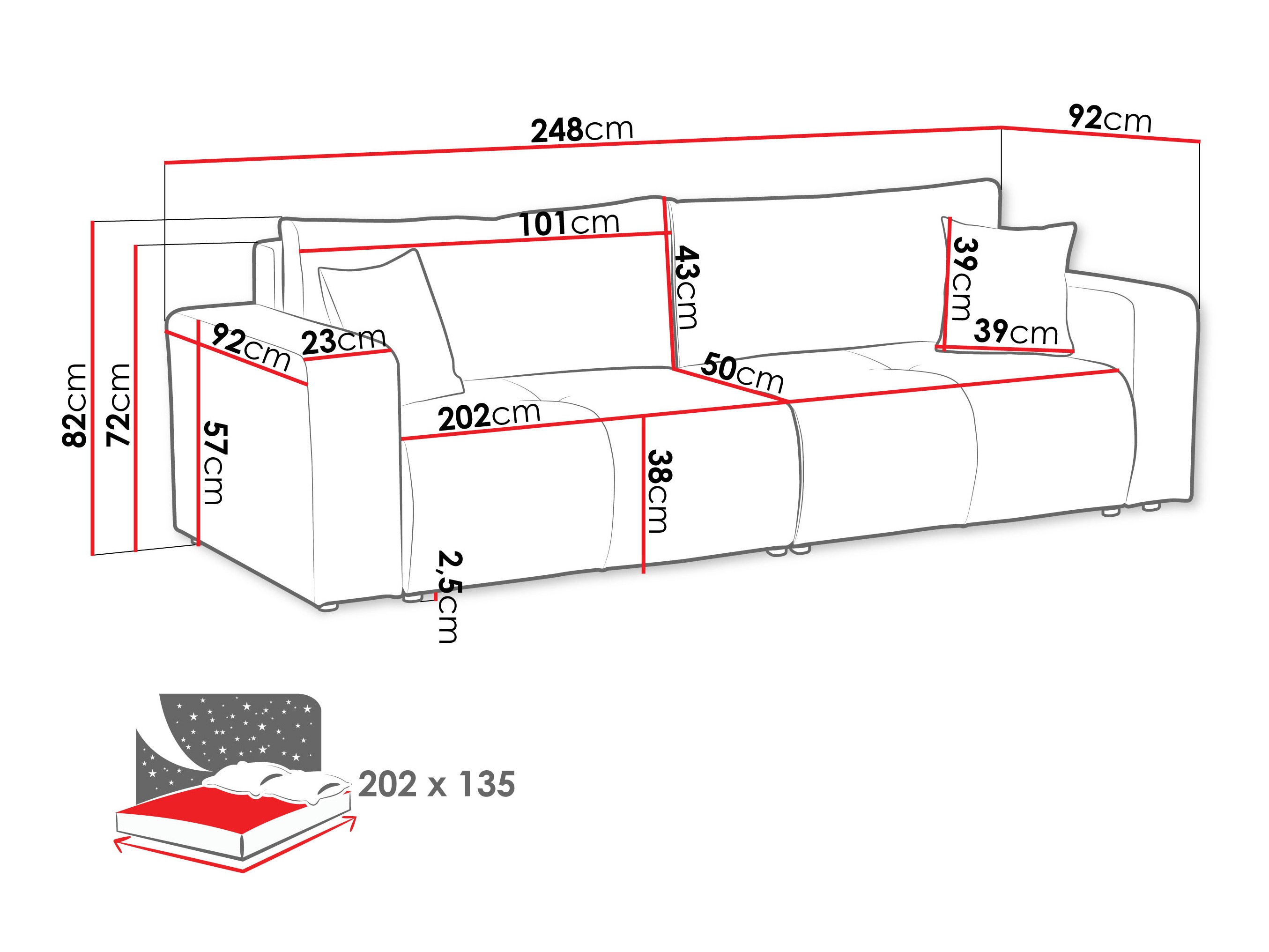 Divano letto Comfivo Laurus (Coral 75)
