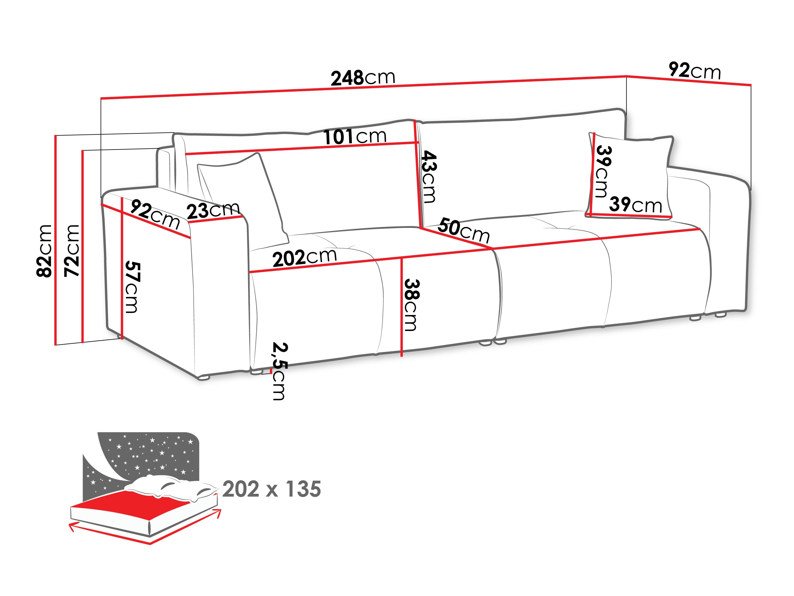 Divano letto Comfivo Laurus (Coral 80)