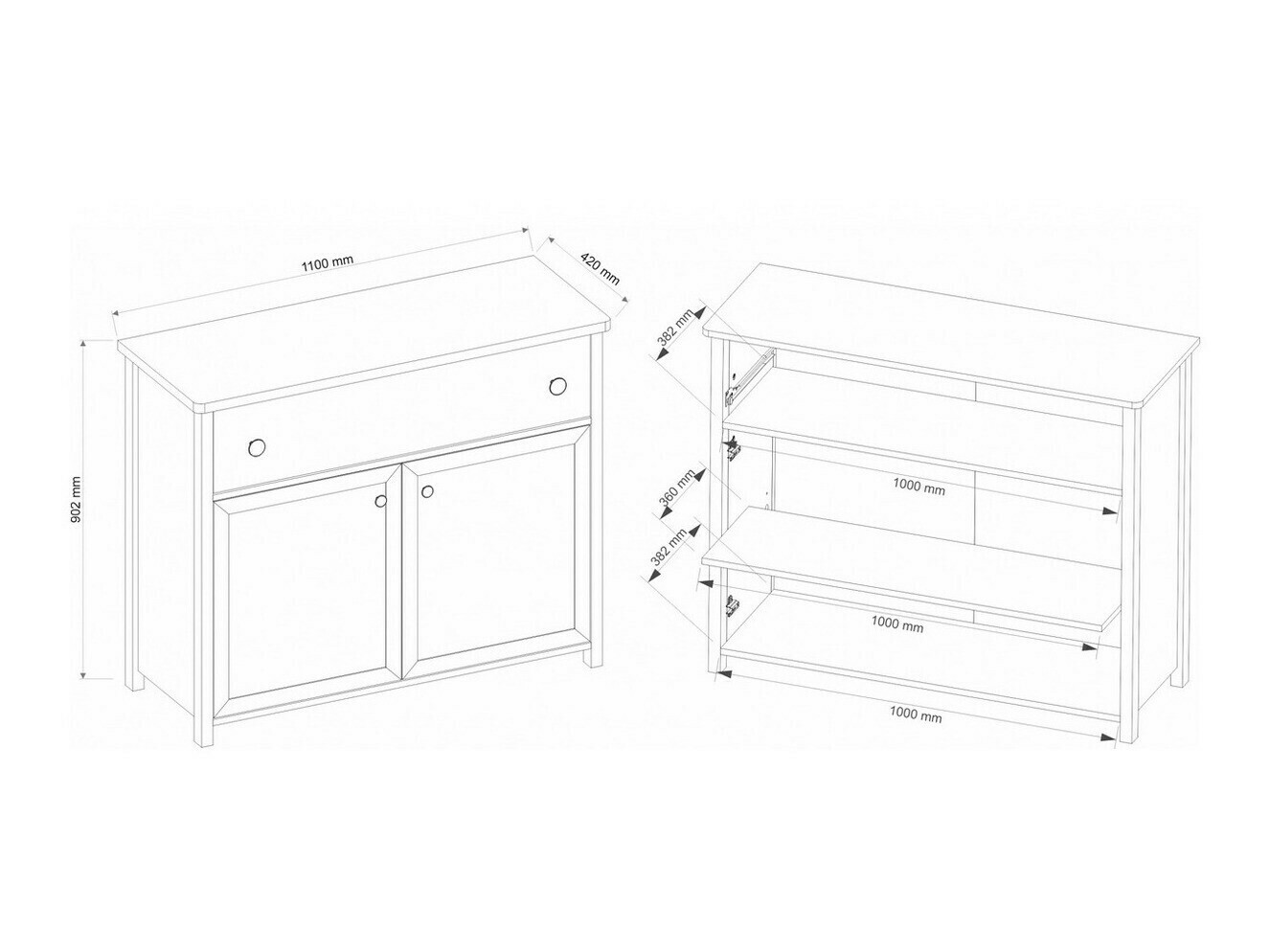 Cassettiera Romelbo 150 (Beige + Quercia)