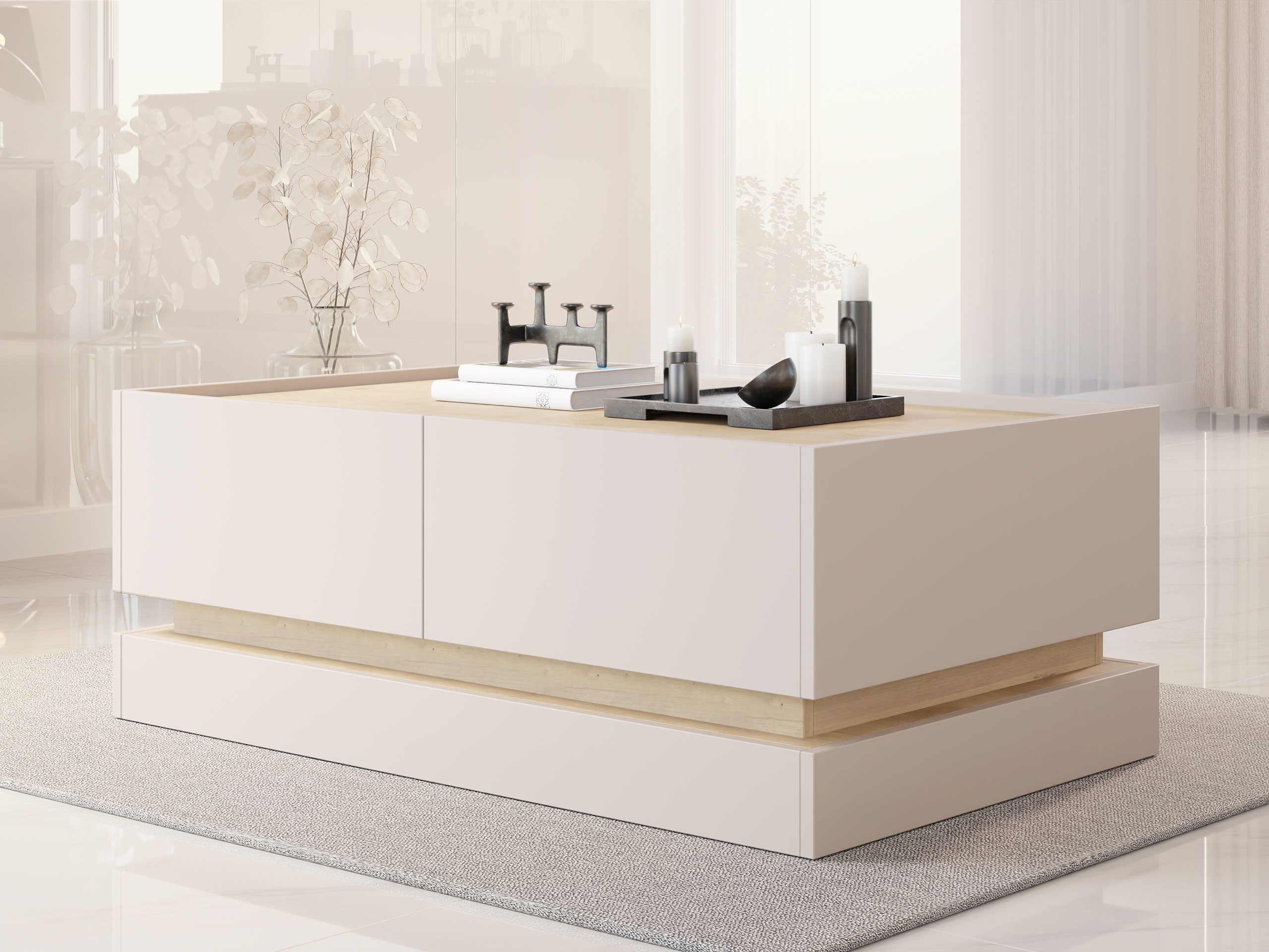 Tavolino da caffè Comfivo Tilia (Cachemire + Quercia)