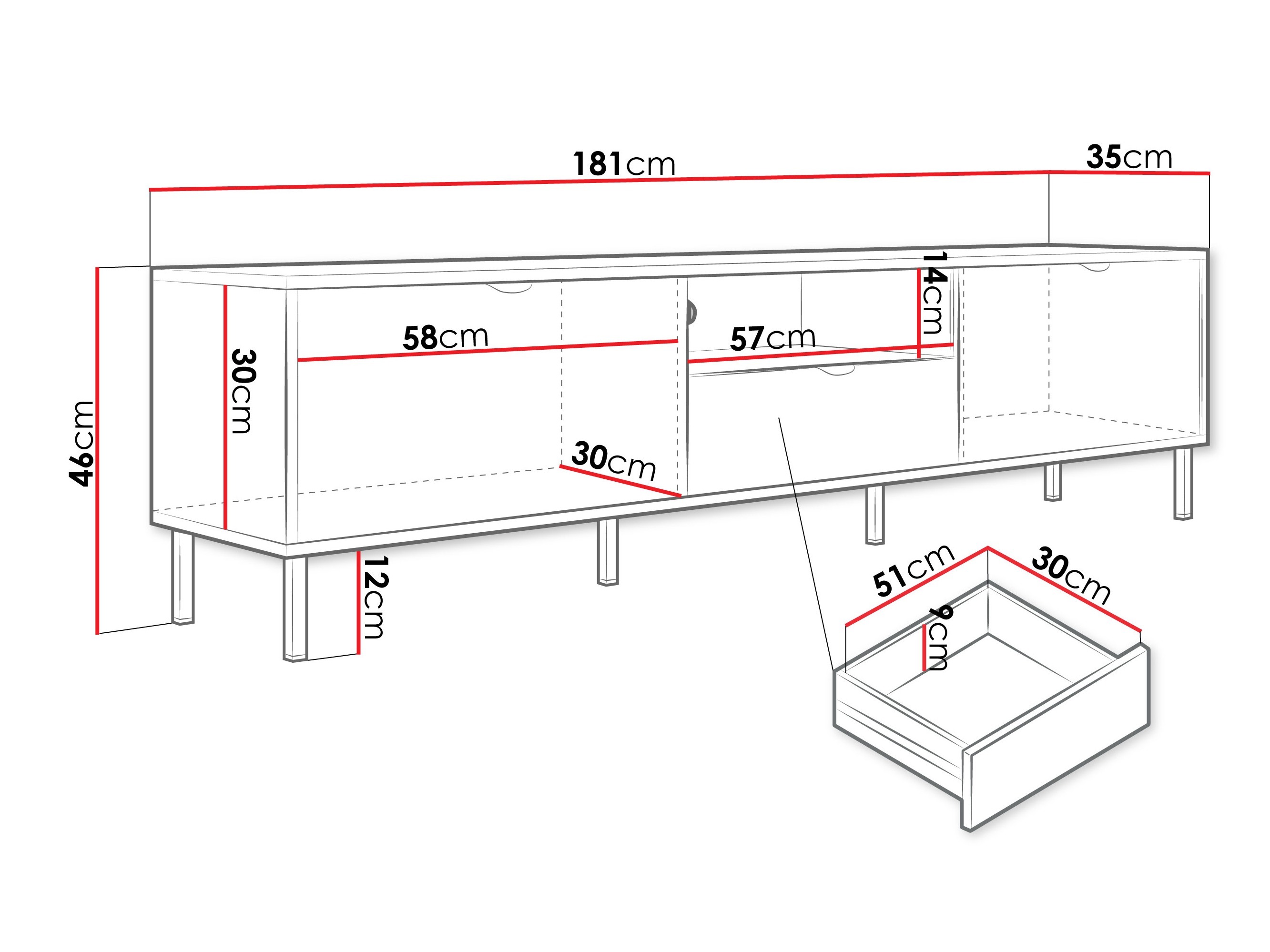 Mobile porta TV Comfivo Elblare
