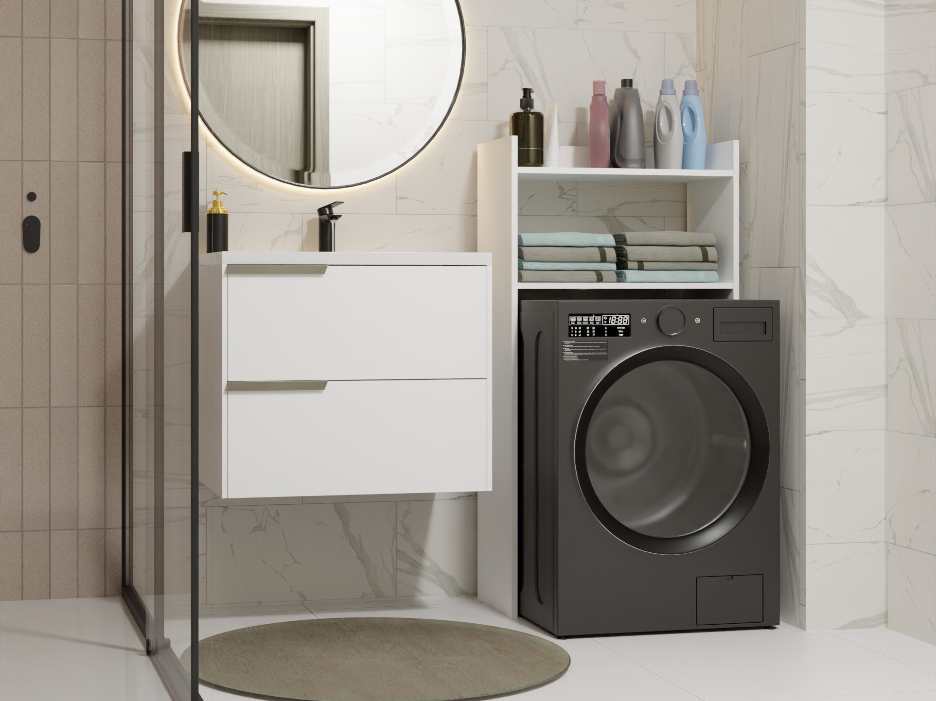 Mensola del bagno Servou 114 (Bianco)