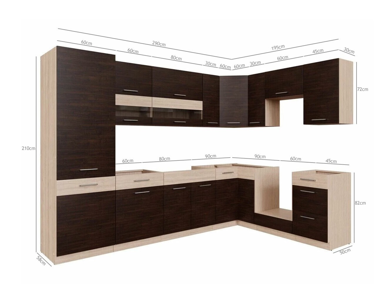 Set da cucina modulare Mode Dark 129