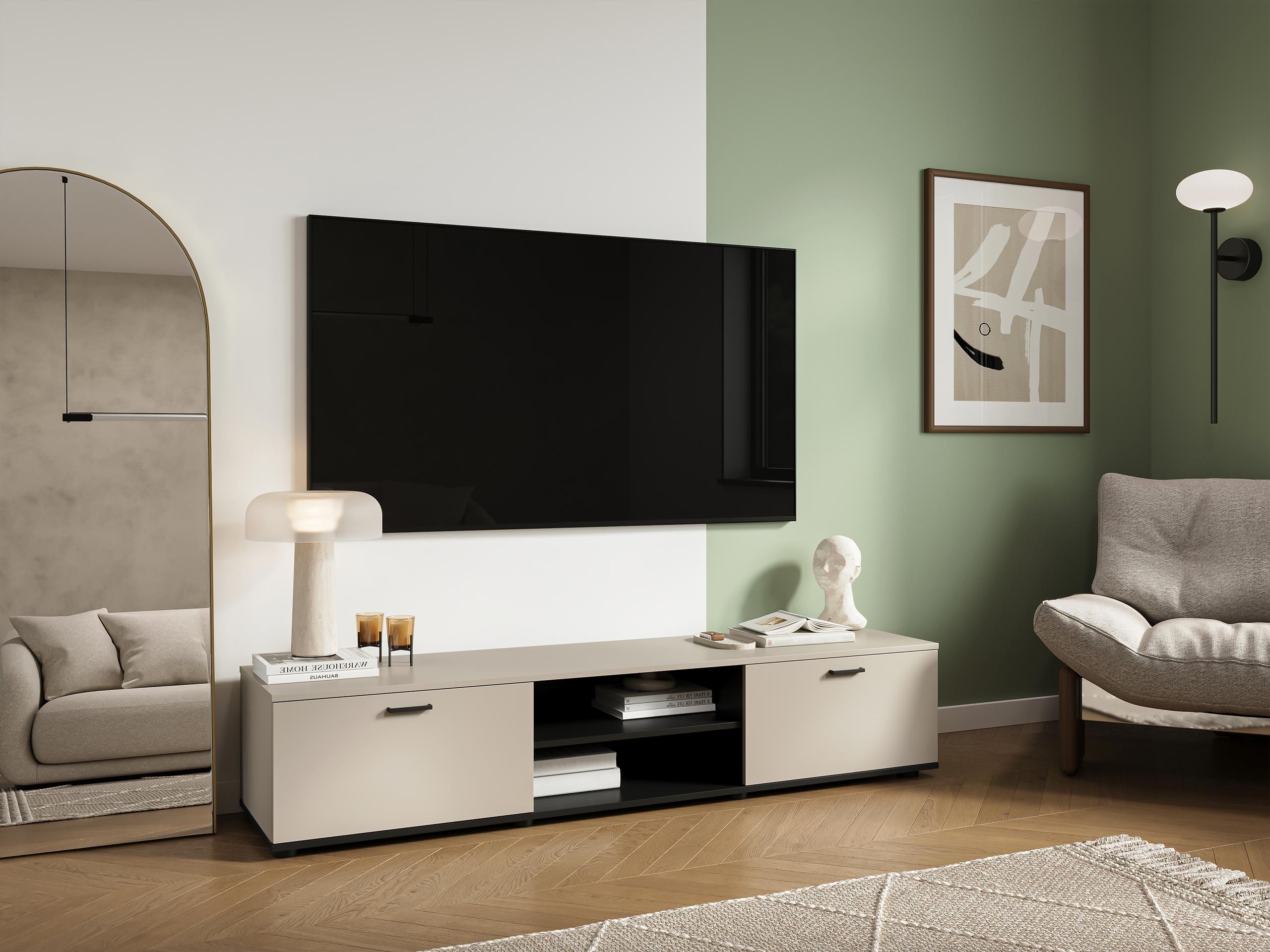 Mobile porta TV Tornola 101 (Cachemire + Nero)