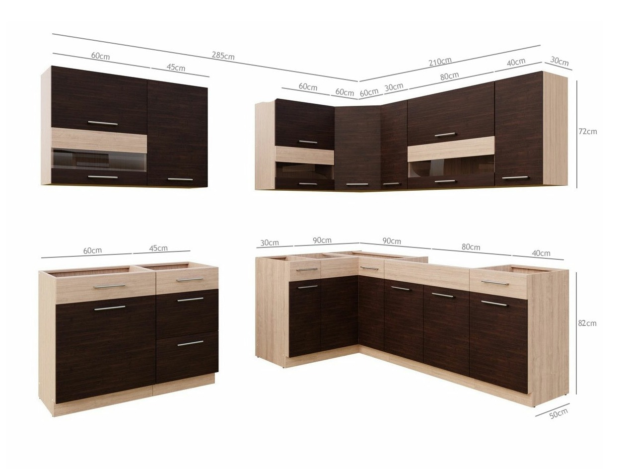 Set da cucina modulare Mode Dark 130
