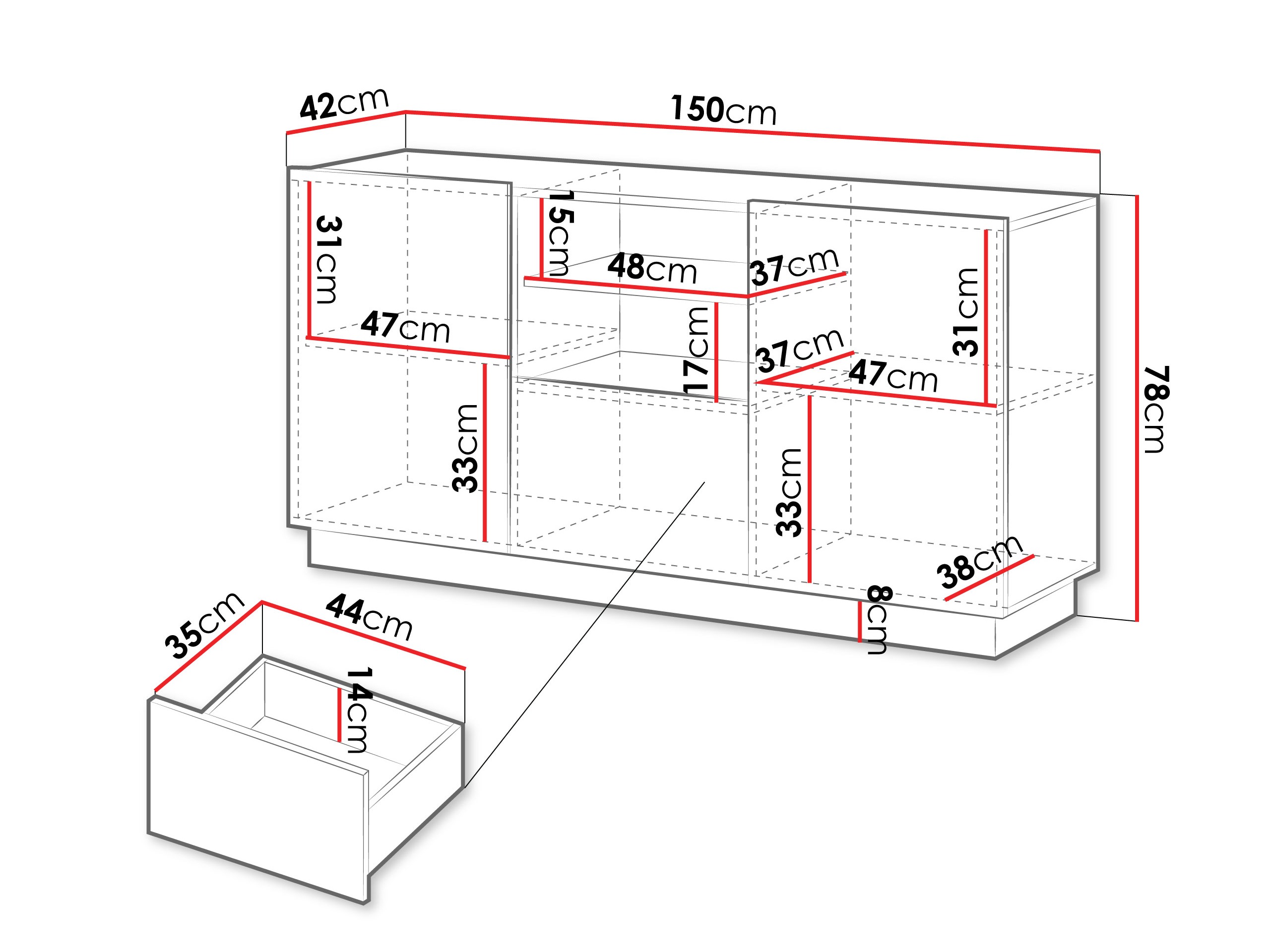 Cassettiera Lingua (Bianco)