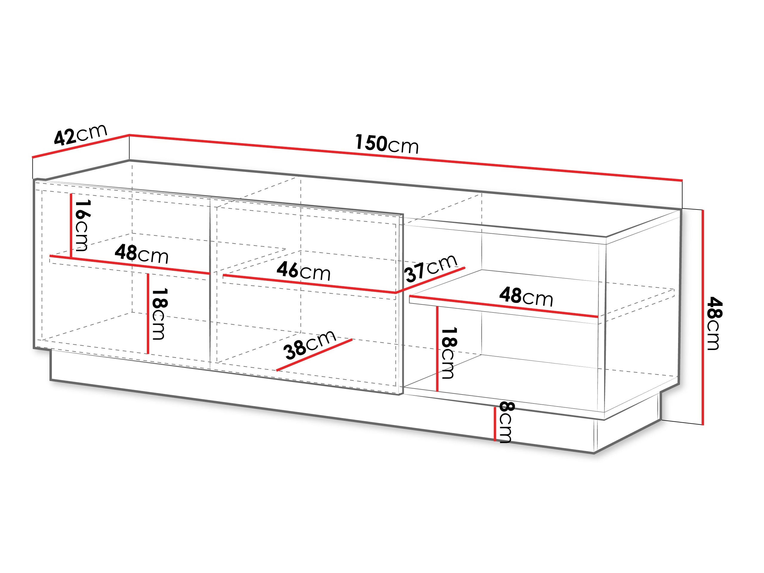 Mobile porta TV Lingua (Bianco)
