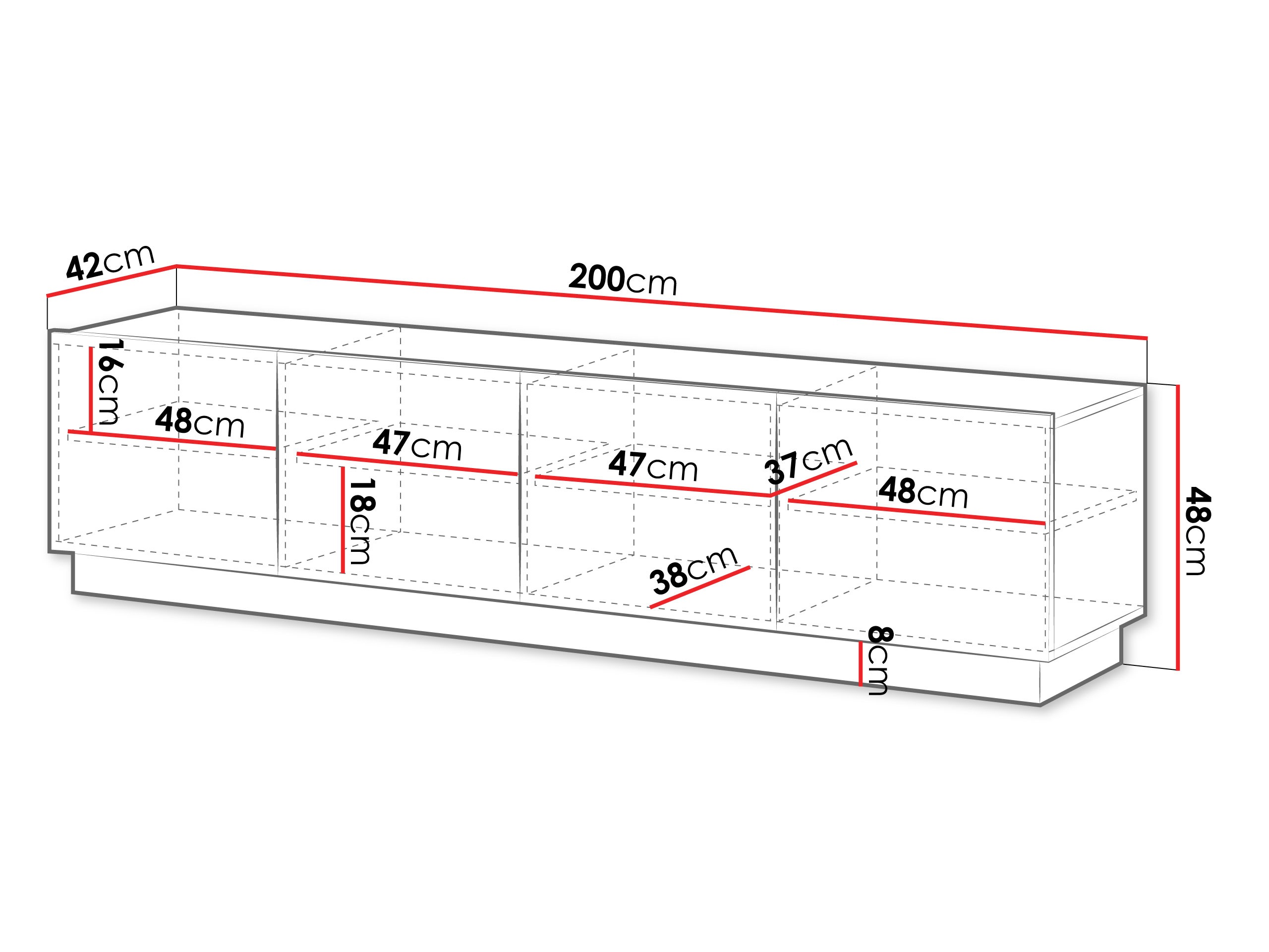 Mobile porta TV Lingua I (Bianco)