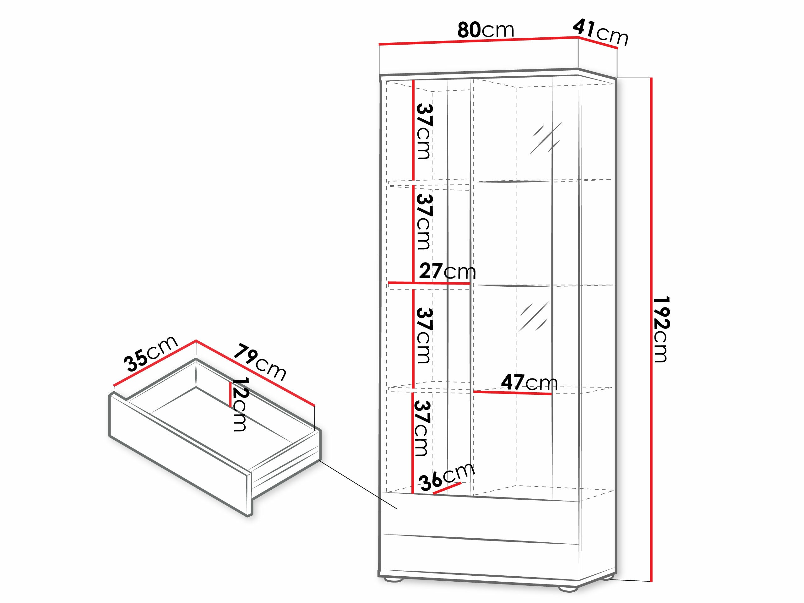 Scaffale Tornola 105 (Bianco + Bianco lucido)