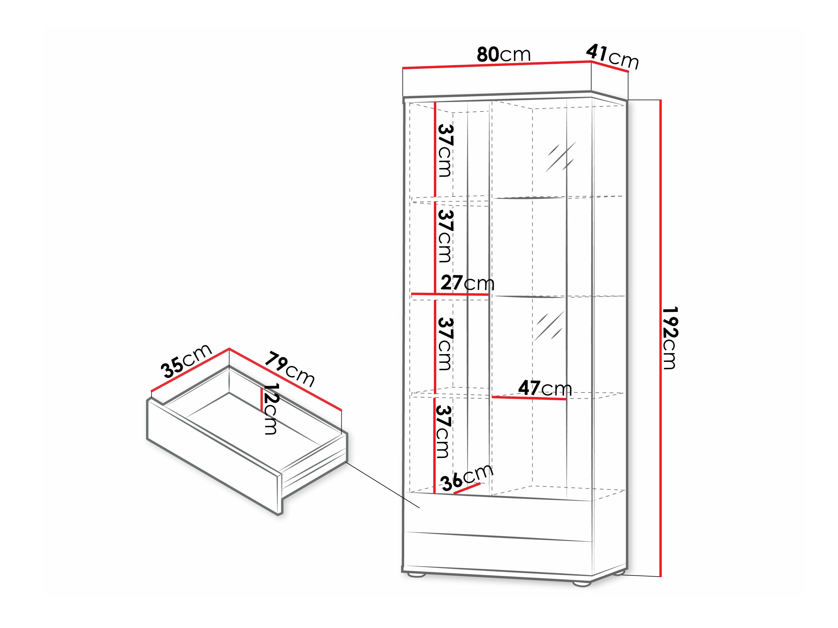 Scaffale Tornola 105 (Bianco + Bianco lucido)