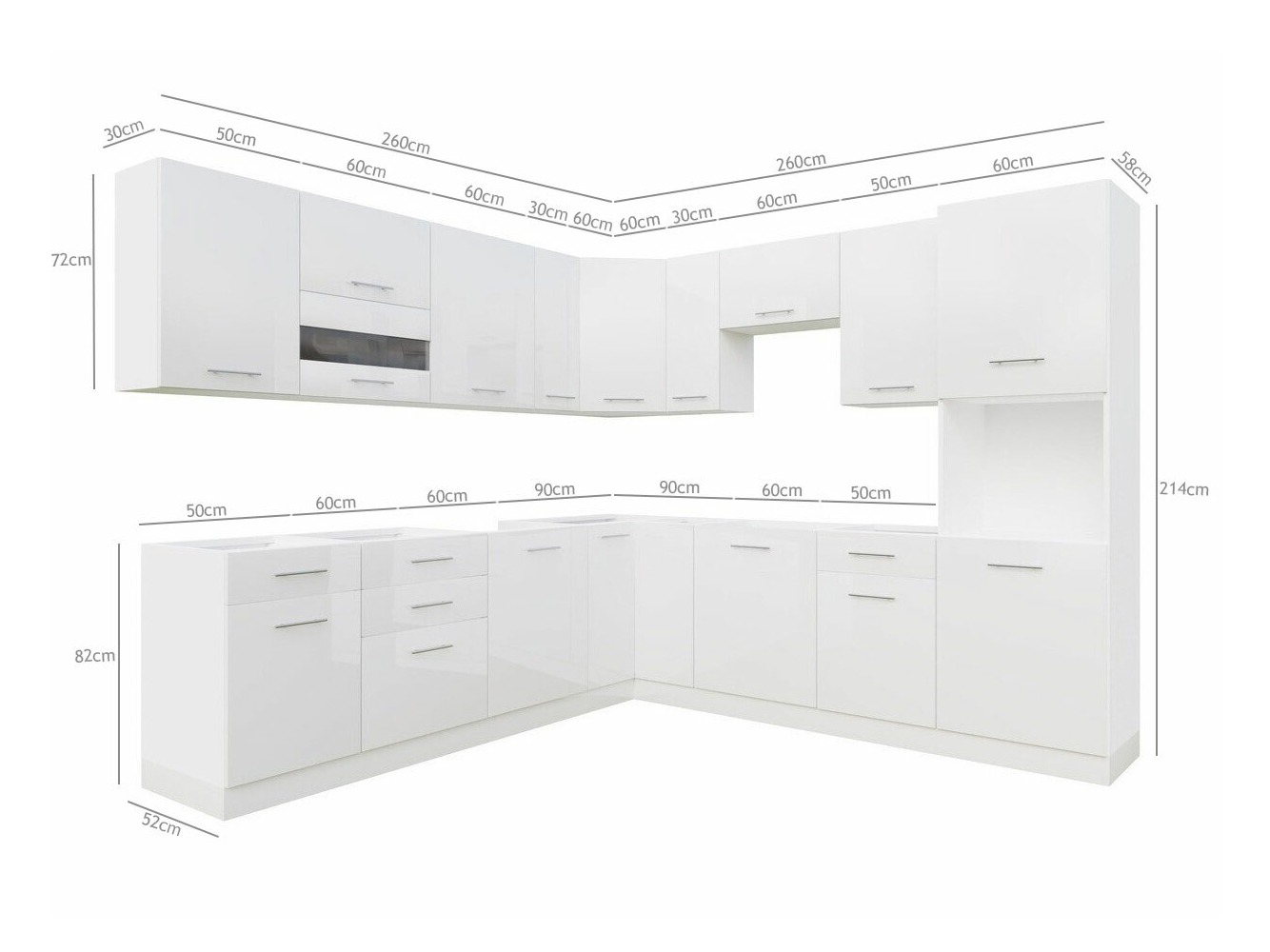 Set da cucina modulare Tiffa White 150