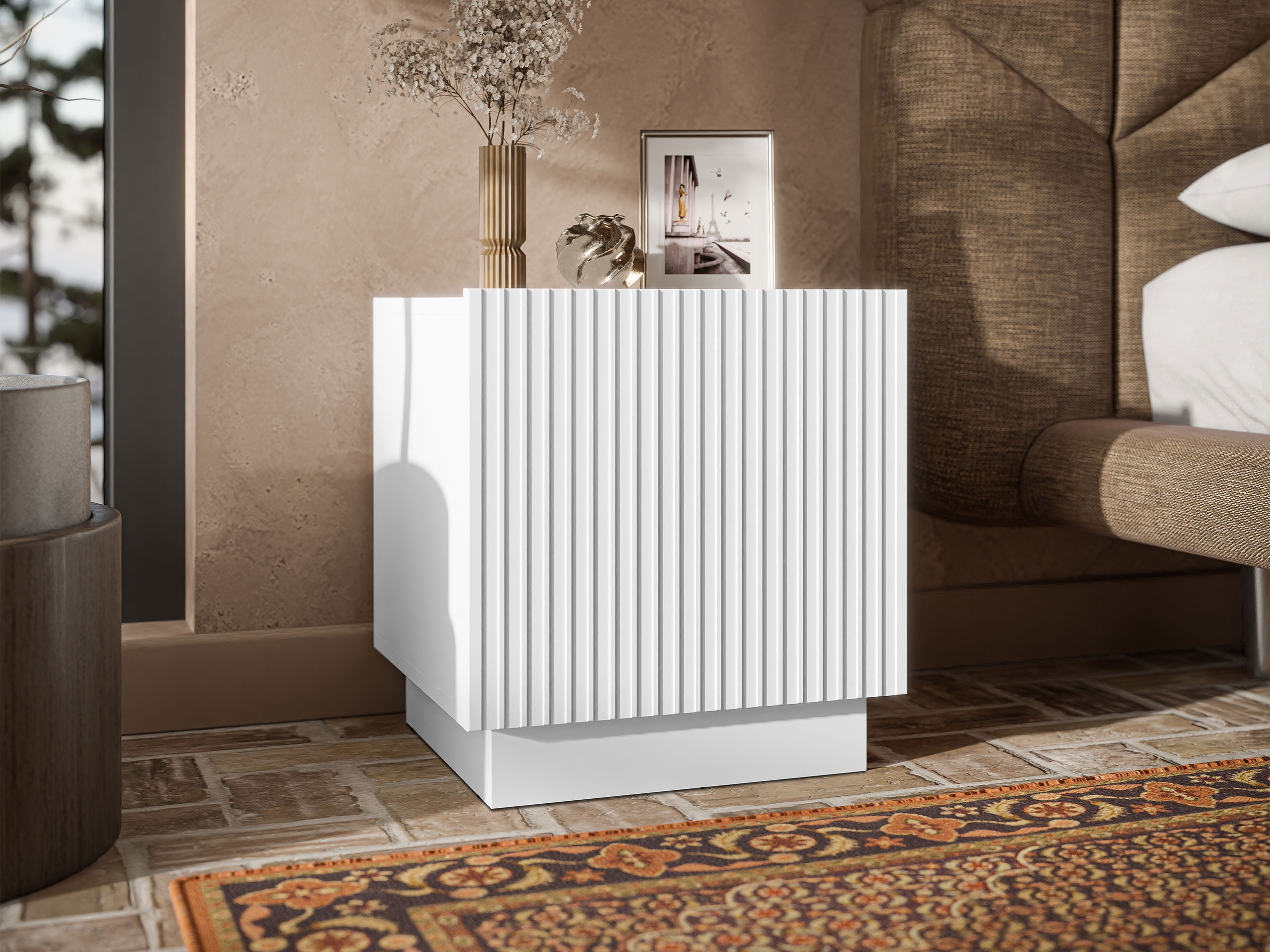 Set di comodini Lusonu 105 (Bianco)