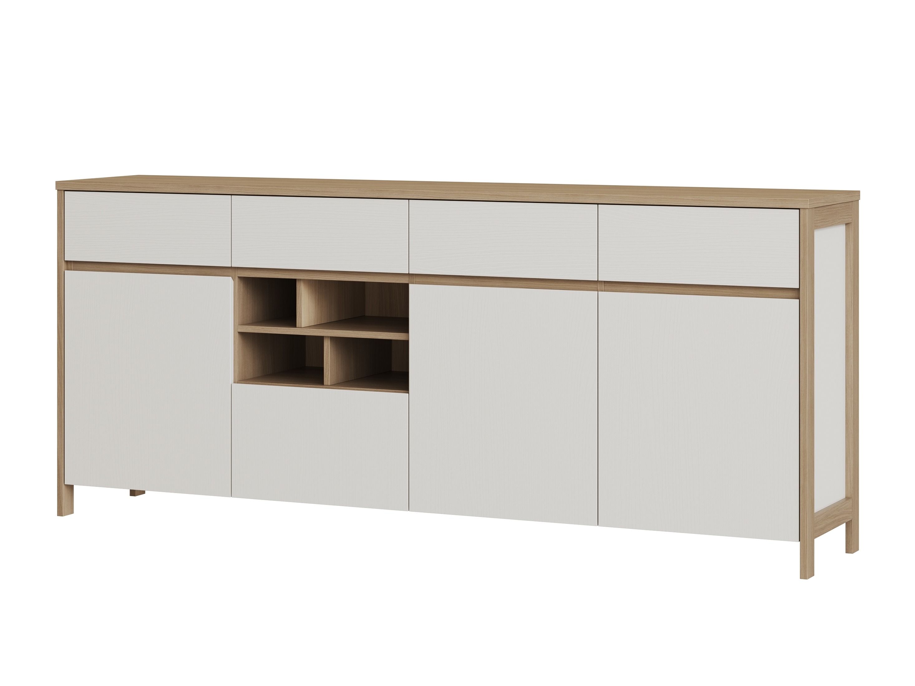 Cassettiera Fermaru 105 (Bianco + Quercia)