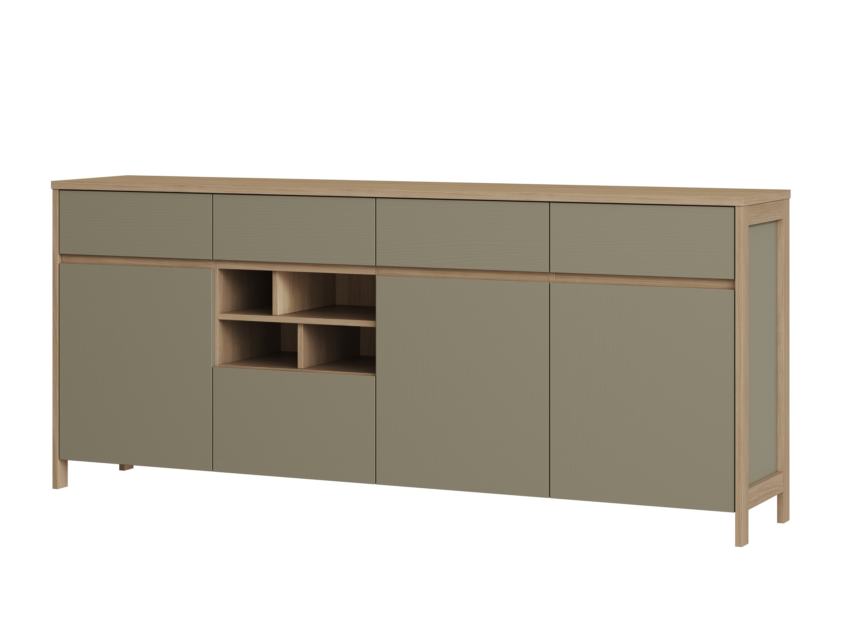 Cassettiera Fermaru 105 (Verde polveroso + Quercia)