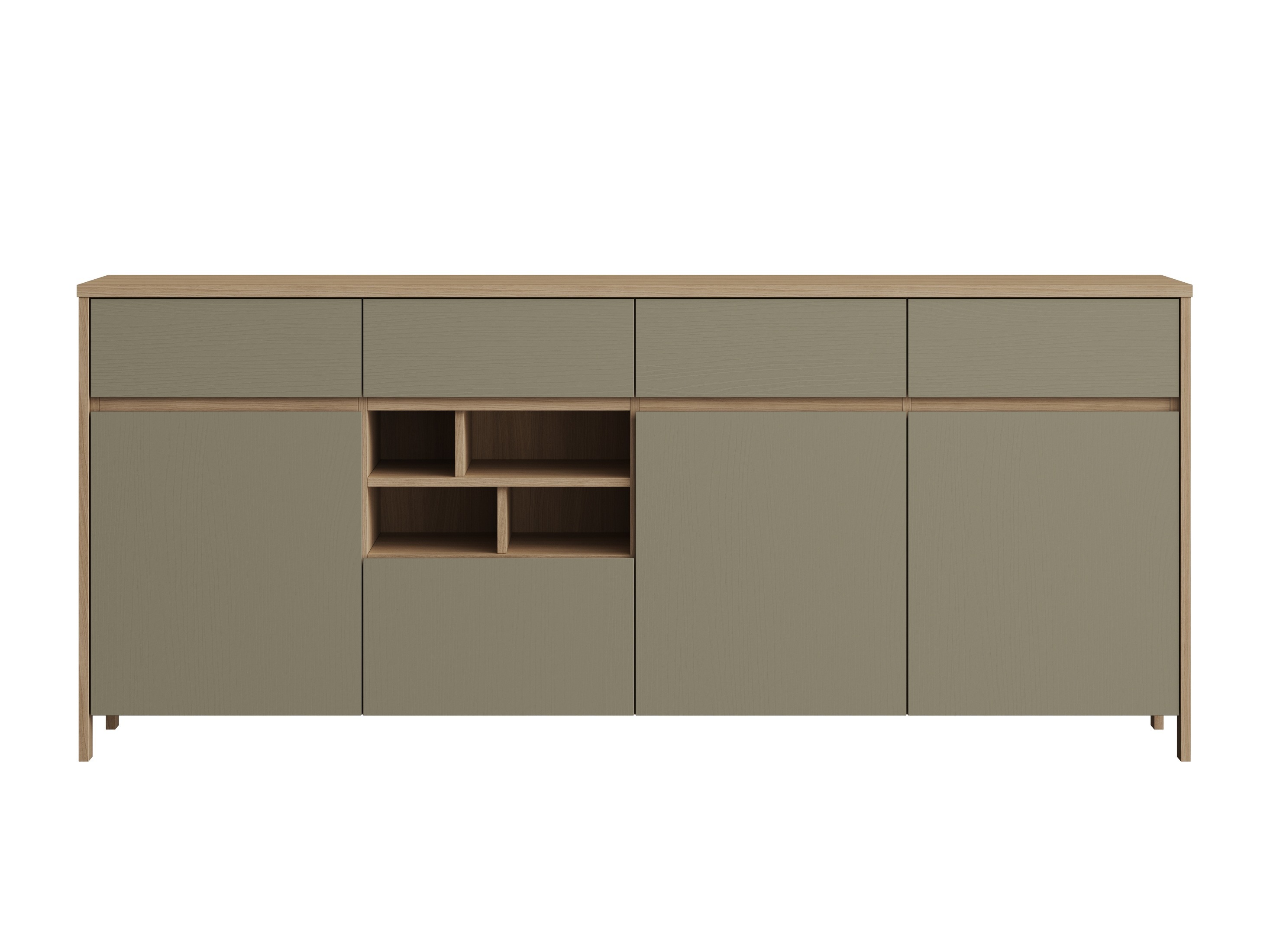 Cassettiera Fermaru 105 (Verde polveroso + Quercia)