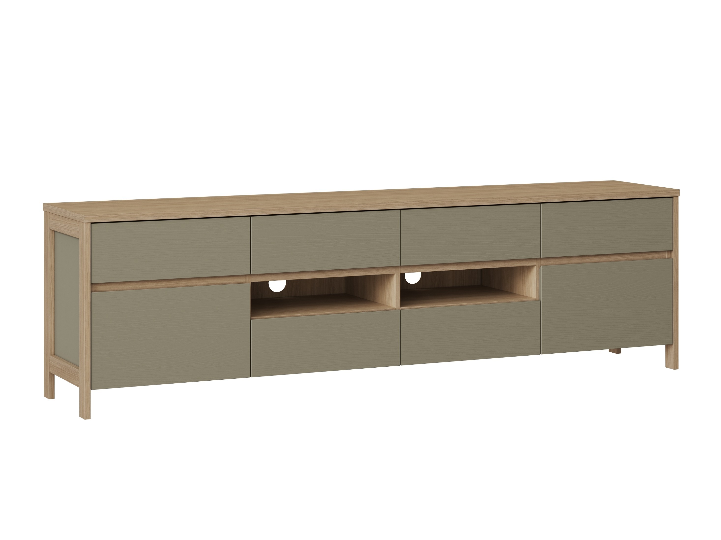 Mobile porta TV Fermaru 103 (Verde polveroso + Quercia)