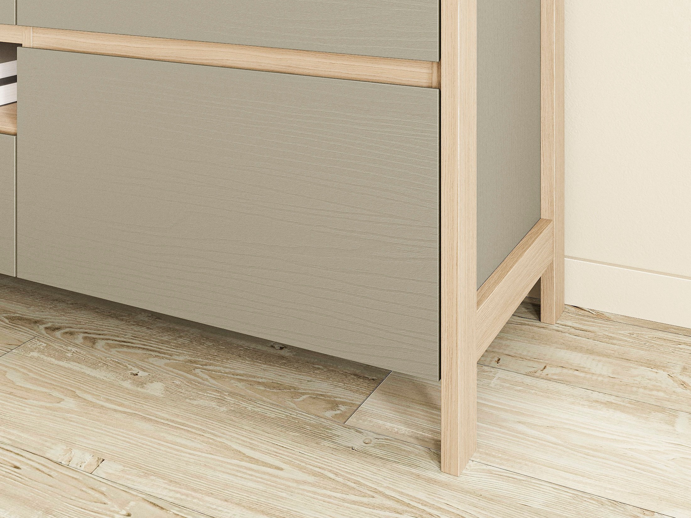 Mobile porta TV Fermaru 103 (Verde polveroso + Quercia)