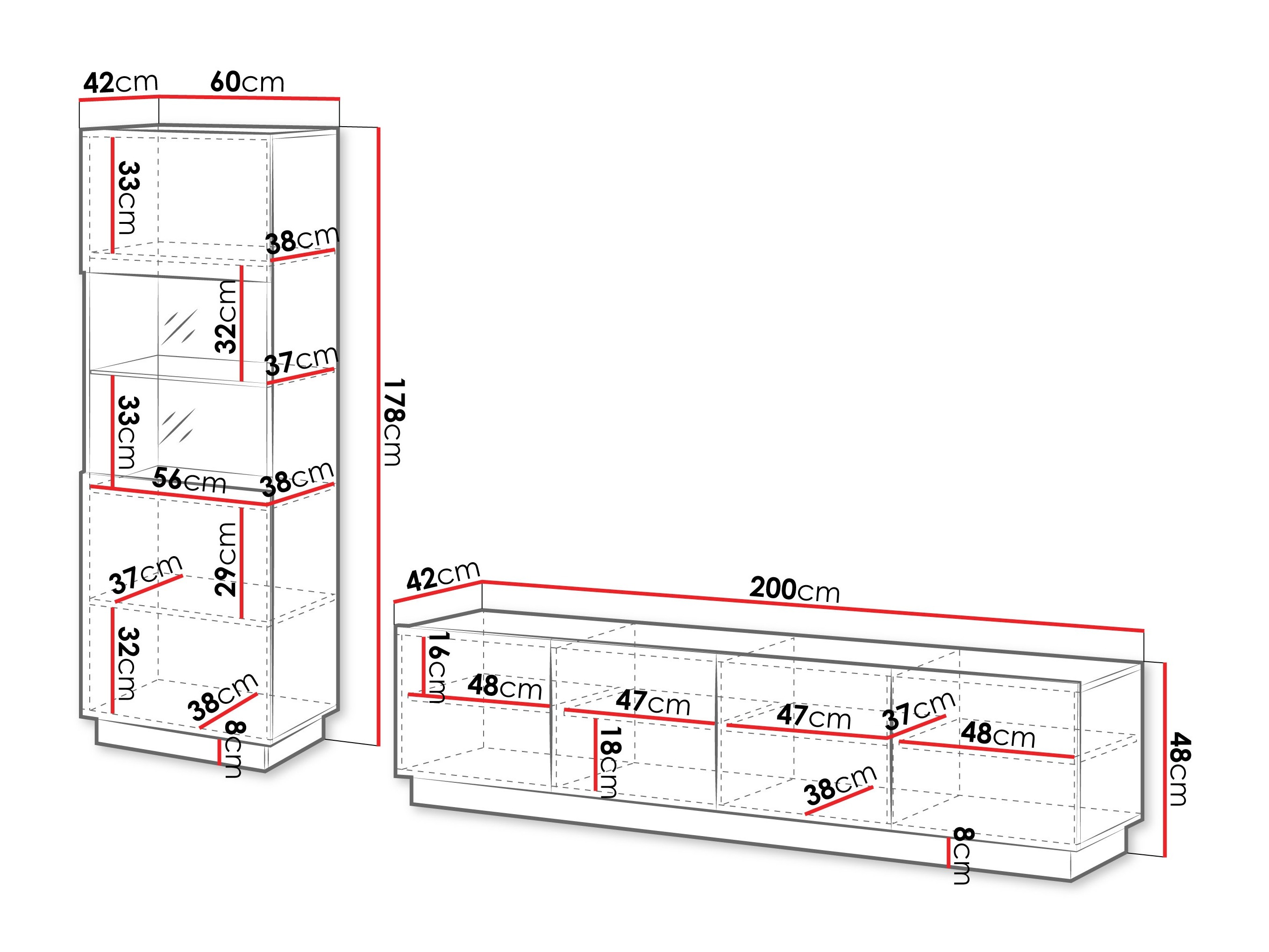 Parete attrezzata Lingua (Bianco)
