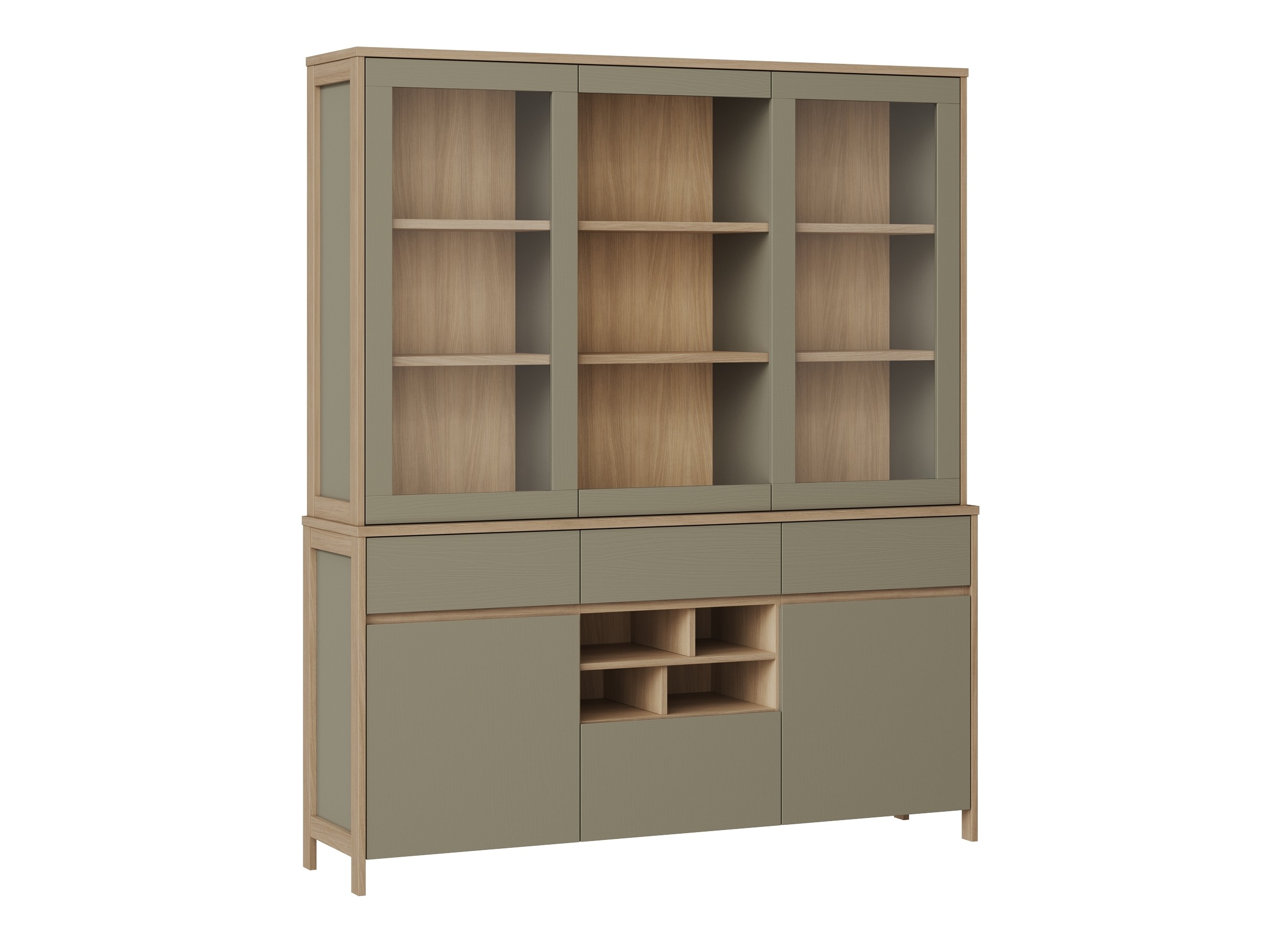 Scaffale Fermaru 100 (Verde polveroso + Quercia)