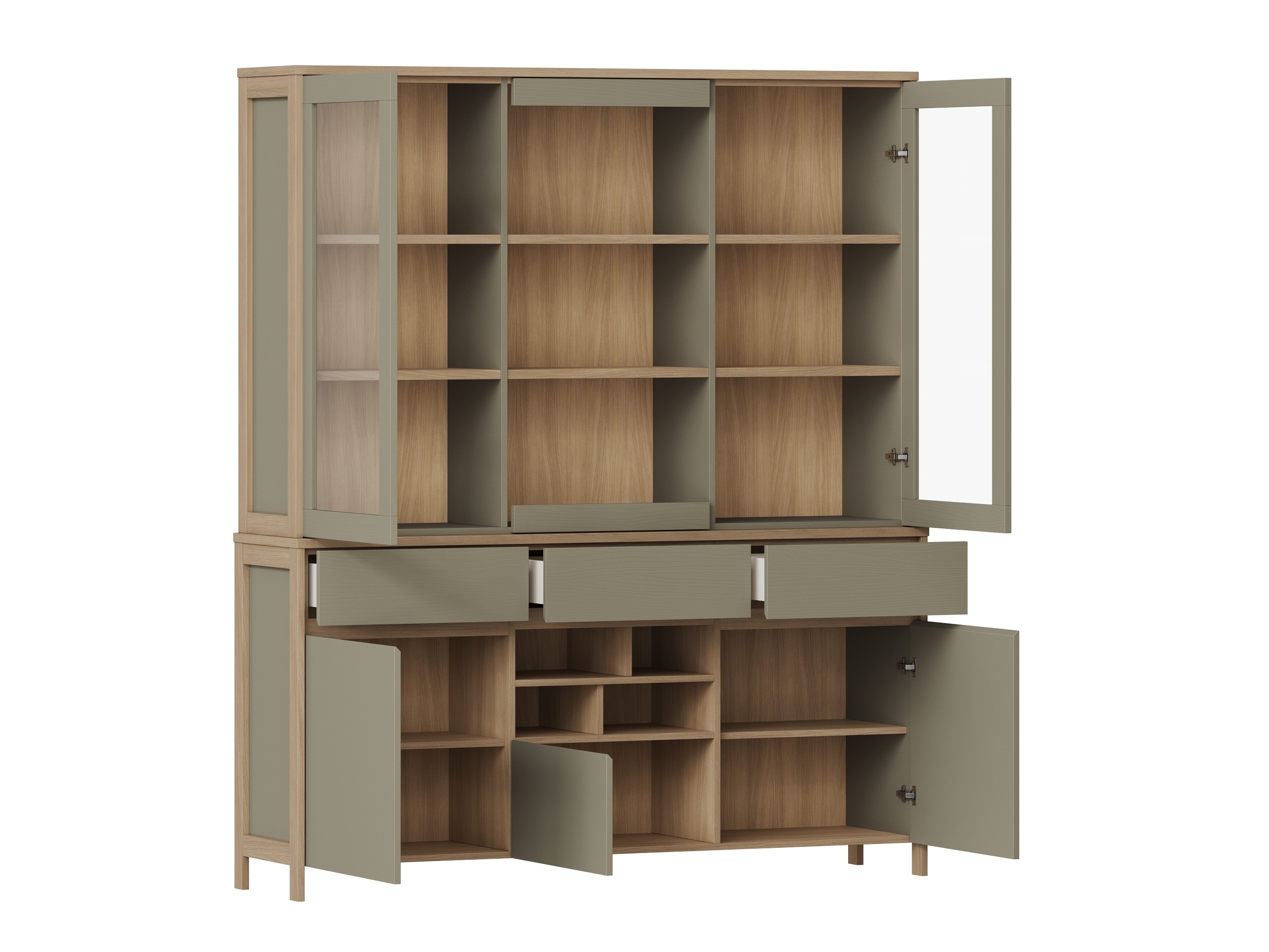 Scaffale Fermaru 100 (Verde polveroso + Quercia)