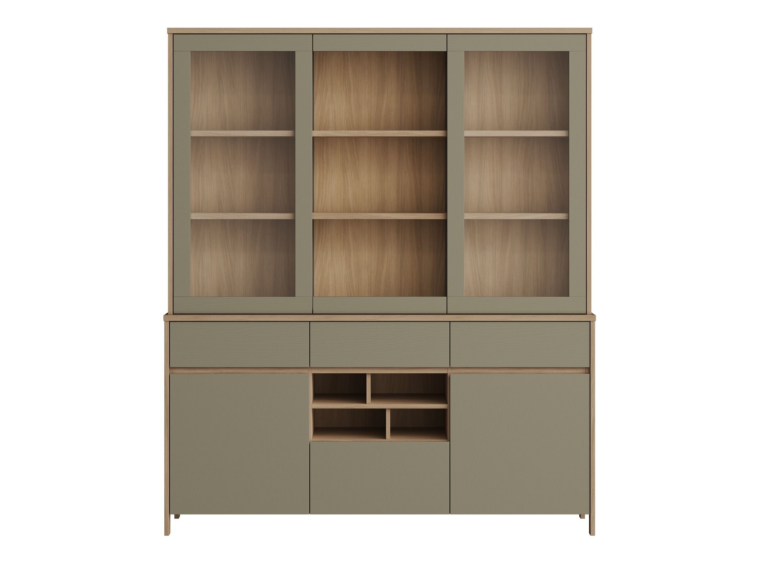 Scaffale Fermaru 100 (Verde polveroso + Quercia)