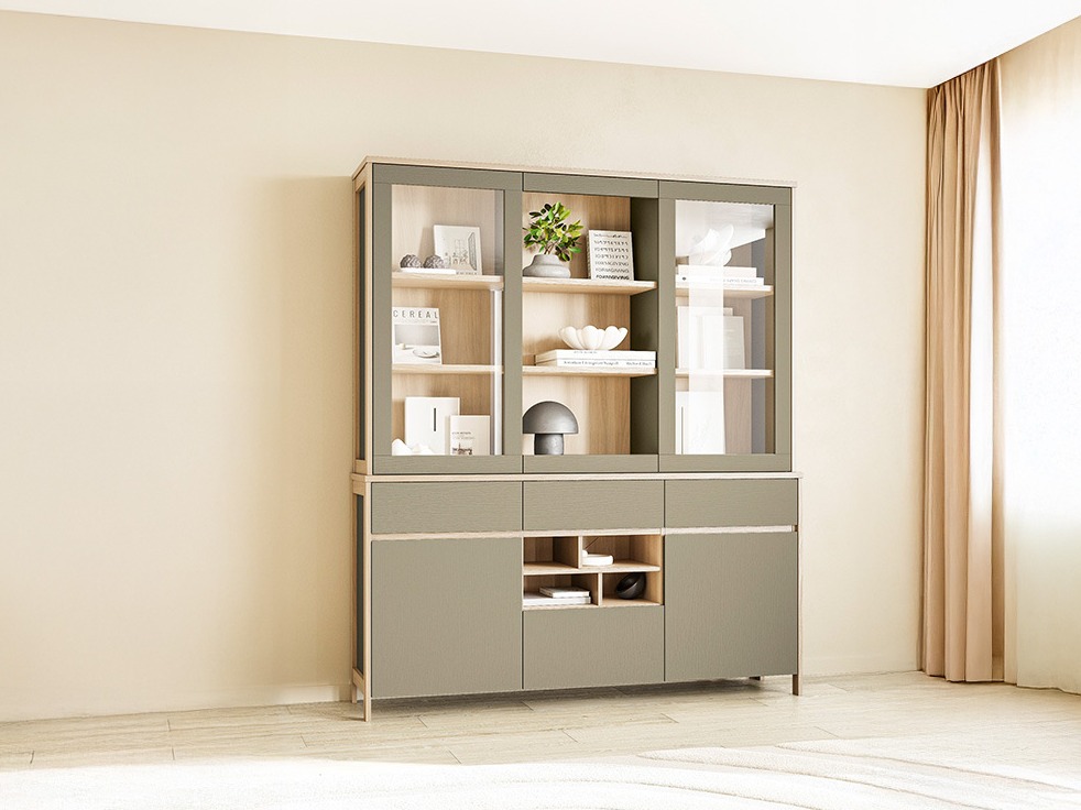 Scaffale Fermaru 100 (Verde polveroso + Quercia)