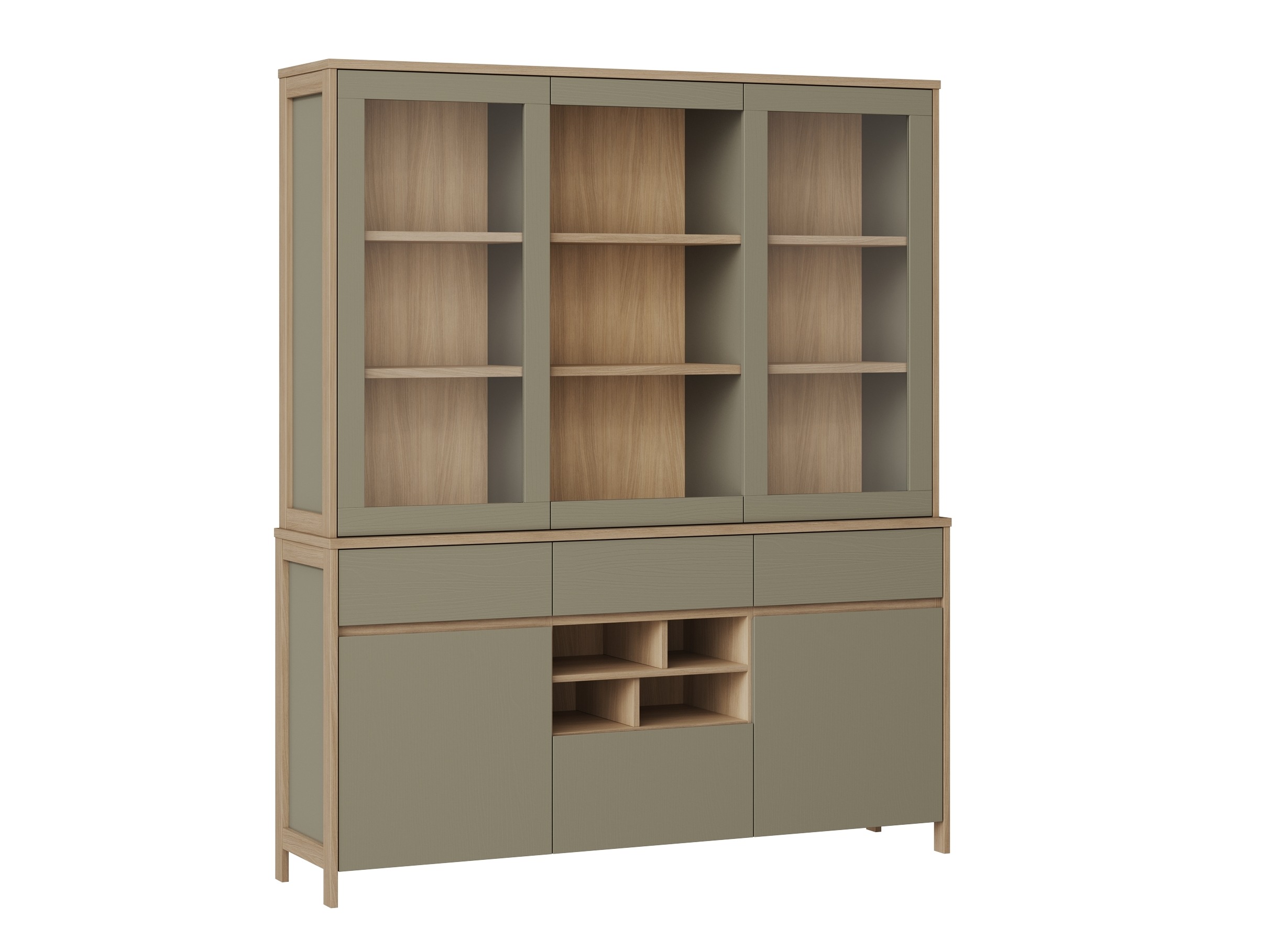 Scaffale Fermaru 100 (Verde polveroso + Quercia)