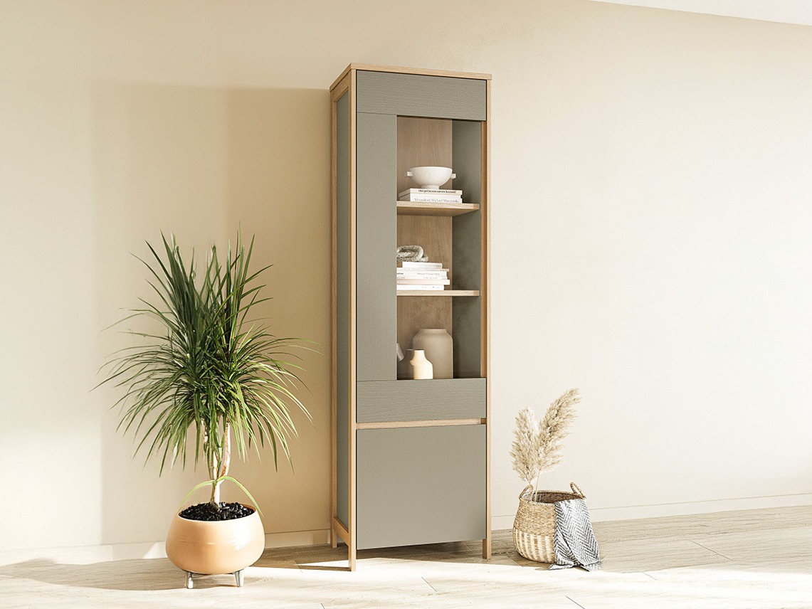 Scaffale Fermaru 101 (Verde polveroso + Quercia)