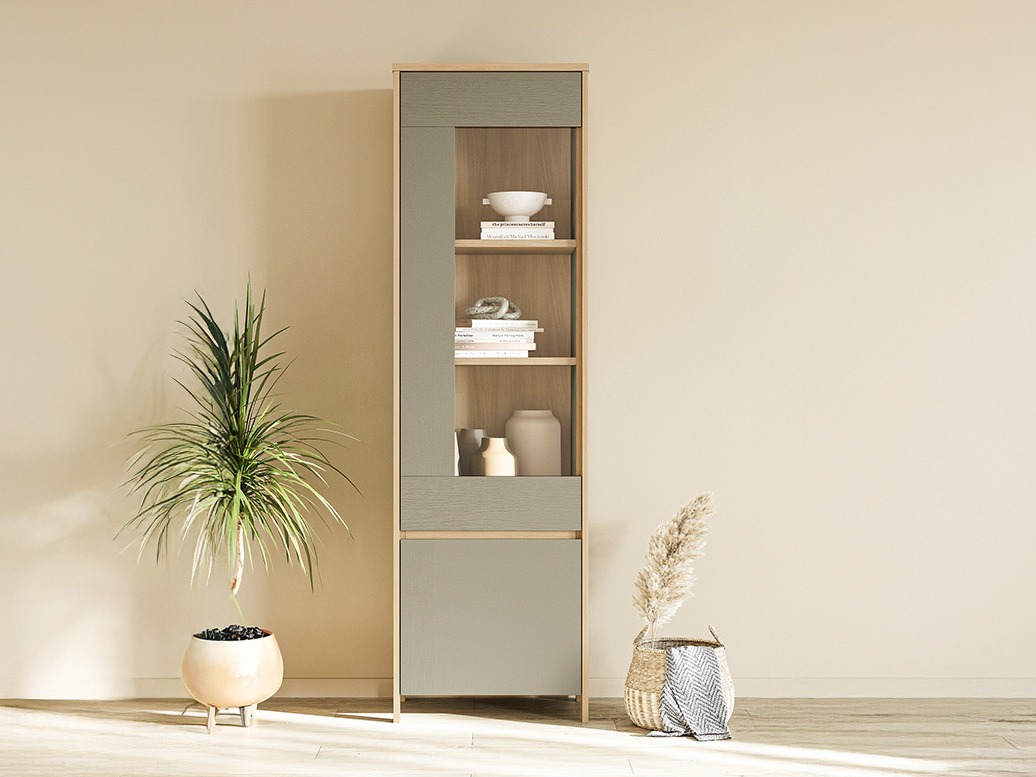 Scaffale Fermaru 101 (Verde polveroso + Quercia)