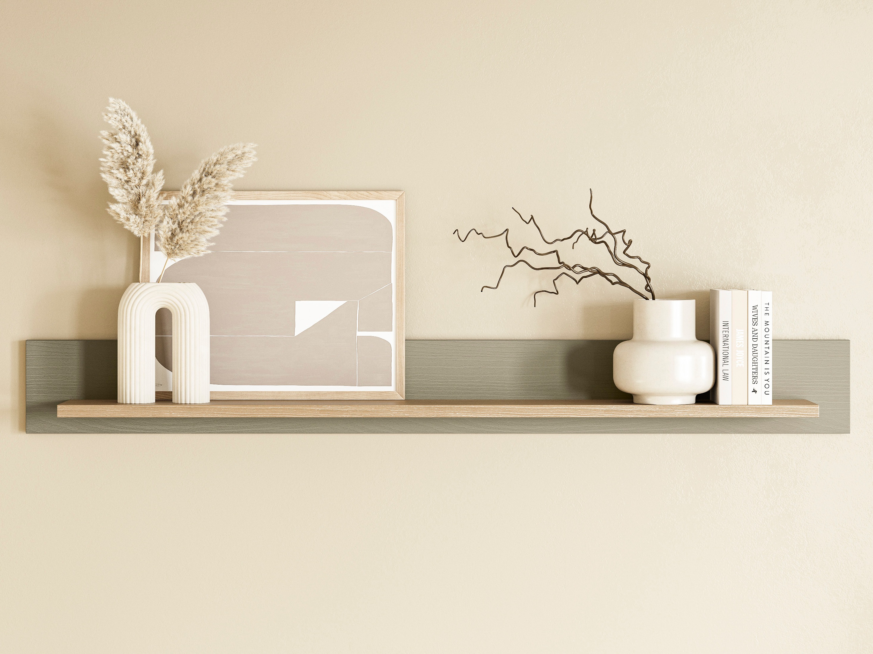 Mensola Fermaru 108 (Verde polveroso + Quercia)