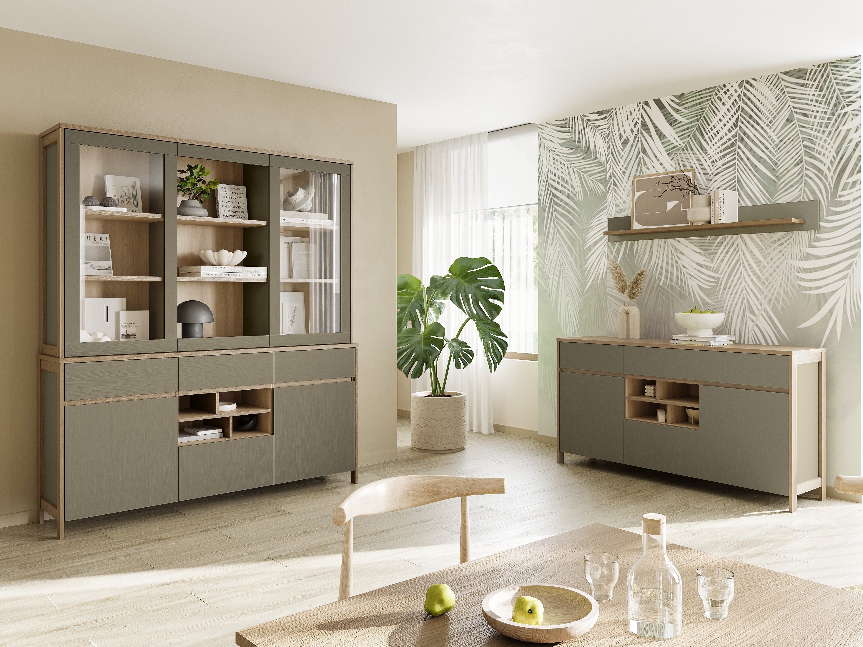 Mensola Fermaru 108 (Verde polveroso + Quercia)