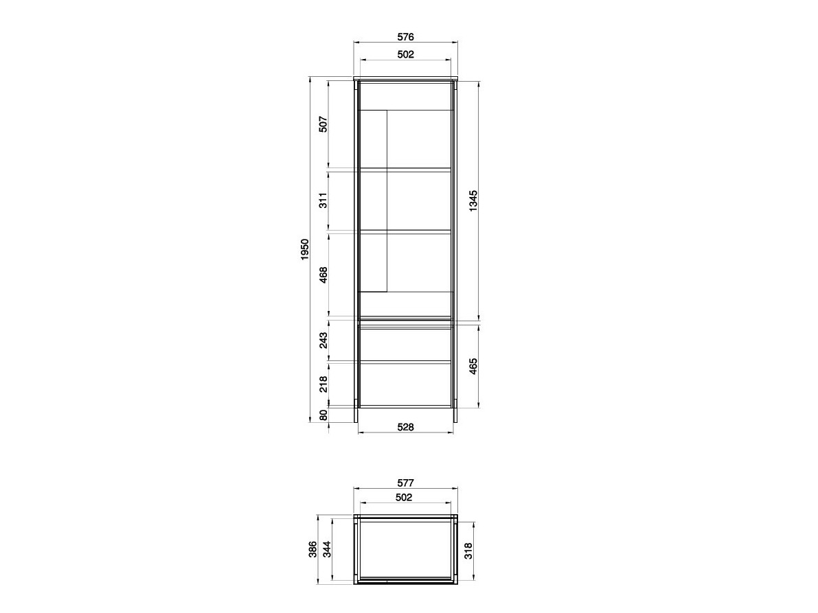 Parete attrezzata Fermaru 110 (Bianco + Quercia)