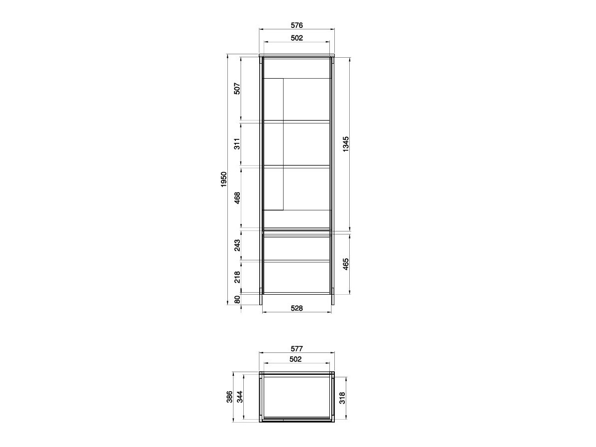 Parete attrezzata Fermaru 113 (Bianco + Quercia)