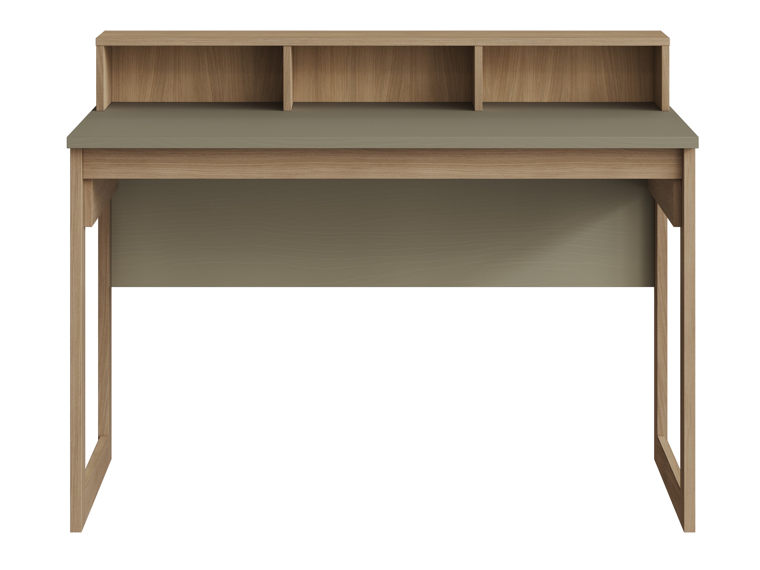 Scrivania da ufficio Fermaru 115 (Verde polveroso + Quercia)