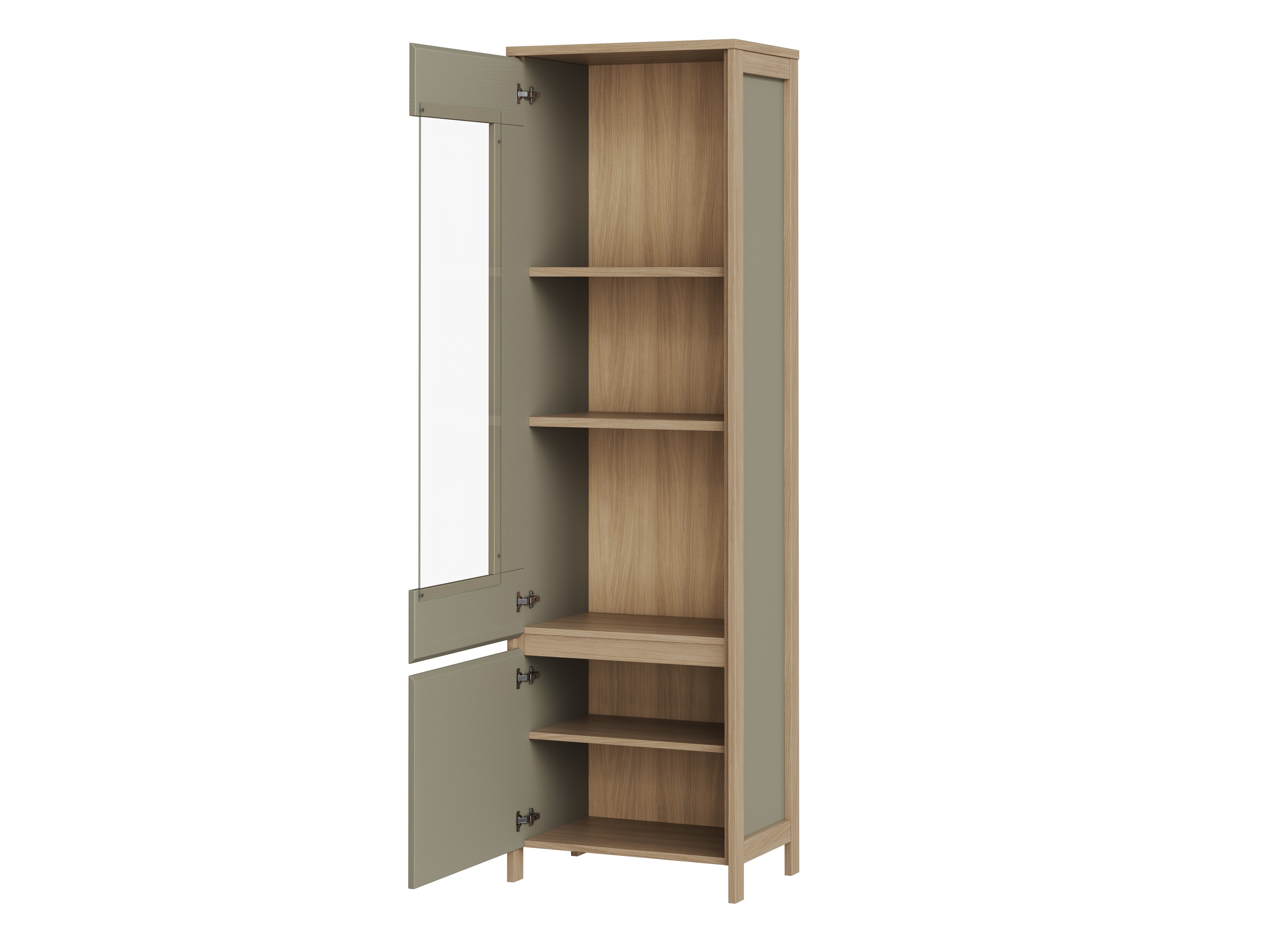 Parete attrezzata Fermaru 110 (Verde polveroso + Quercia)