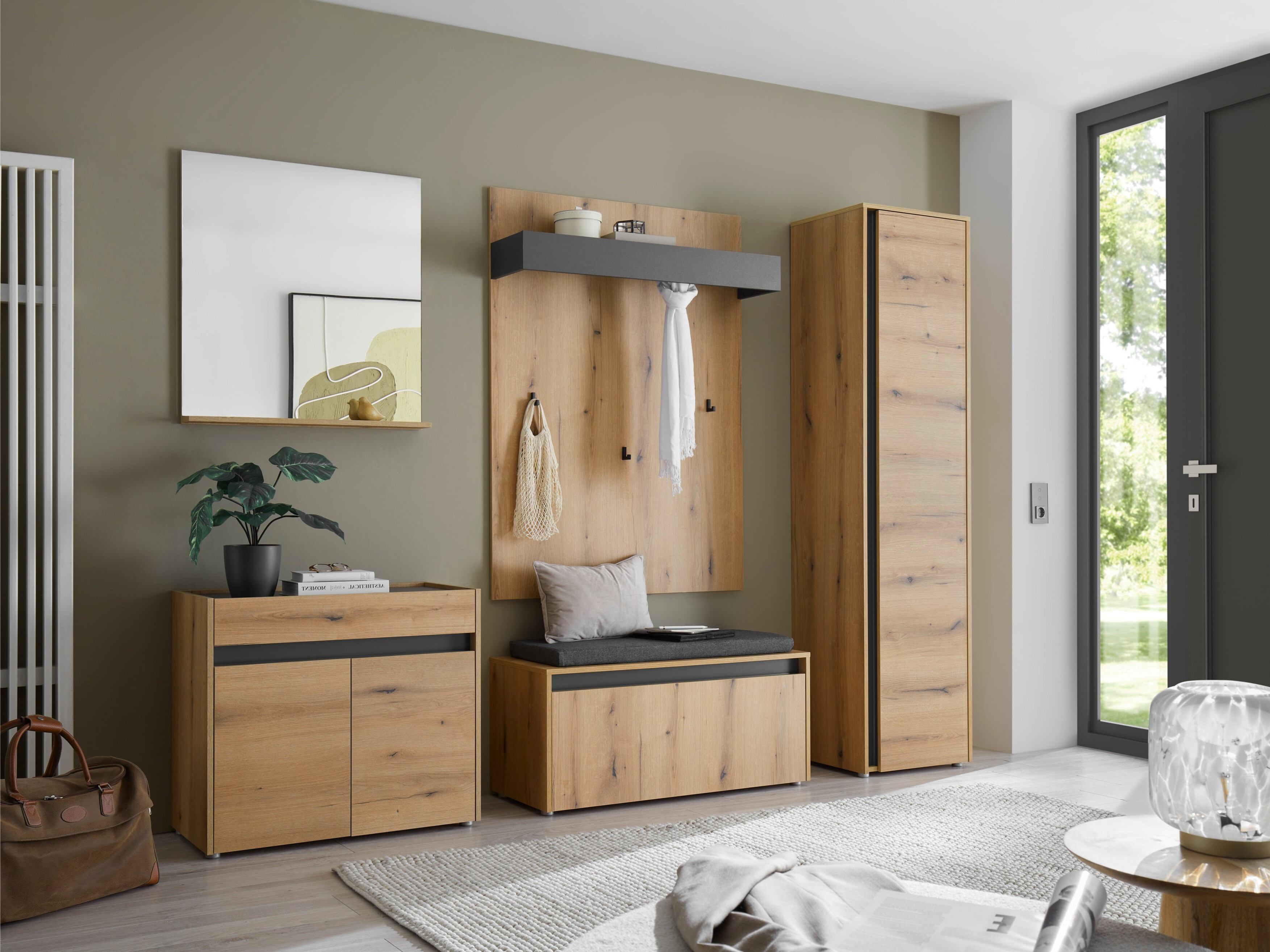 Set arredo da corridoio Elbsori 168 (Quercia)