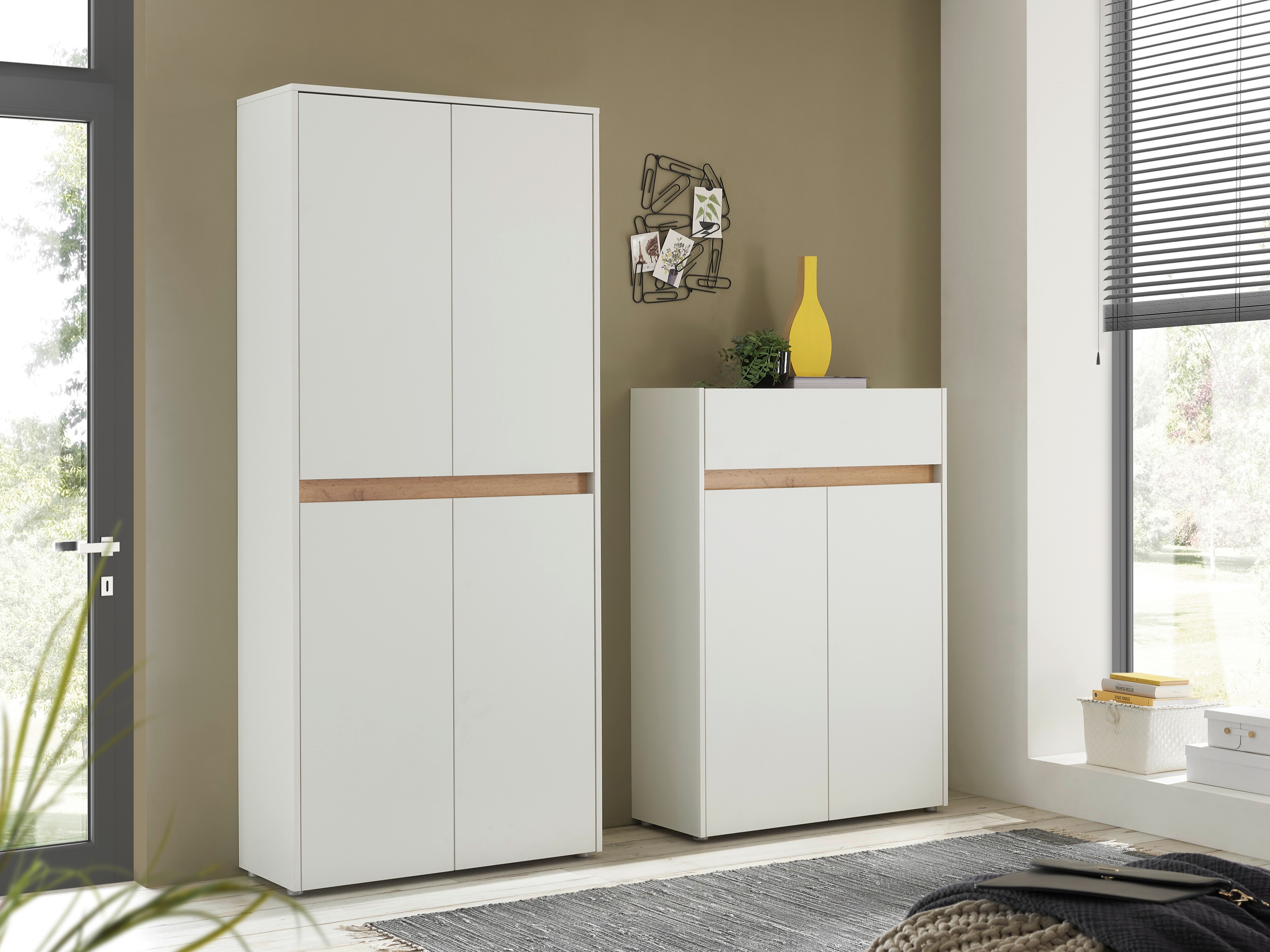 Set arredo da corridoio Elbsori 175 (Bianco + Quercia di Wotan)