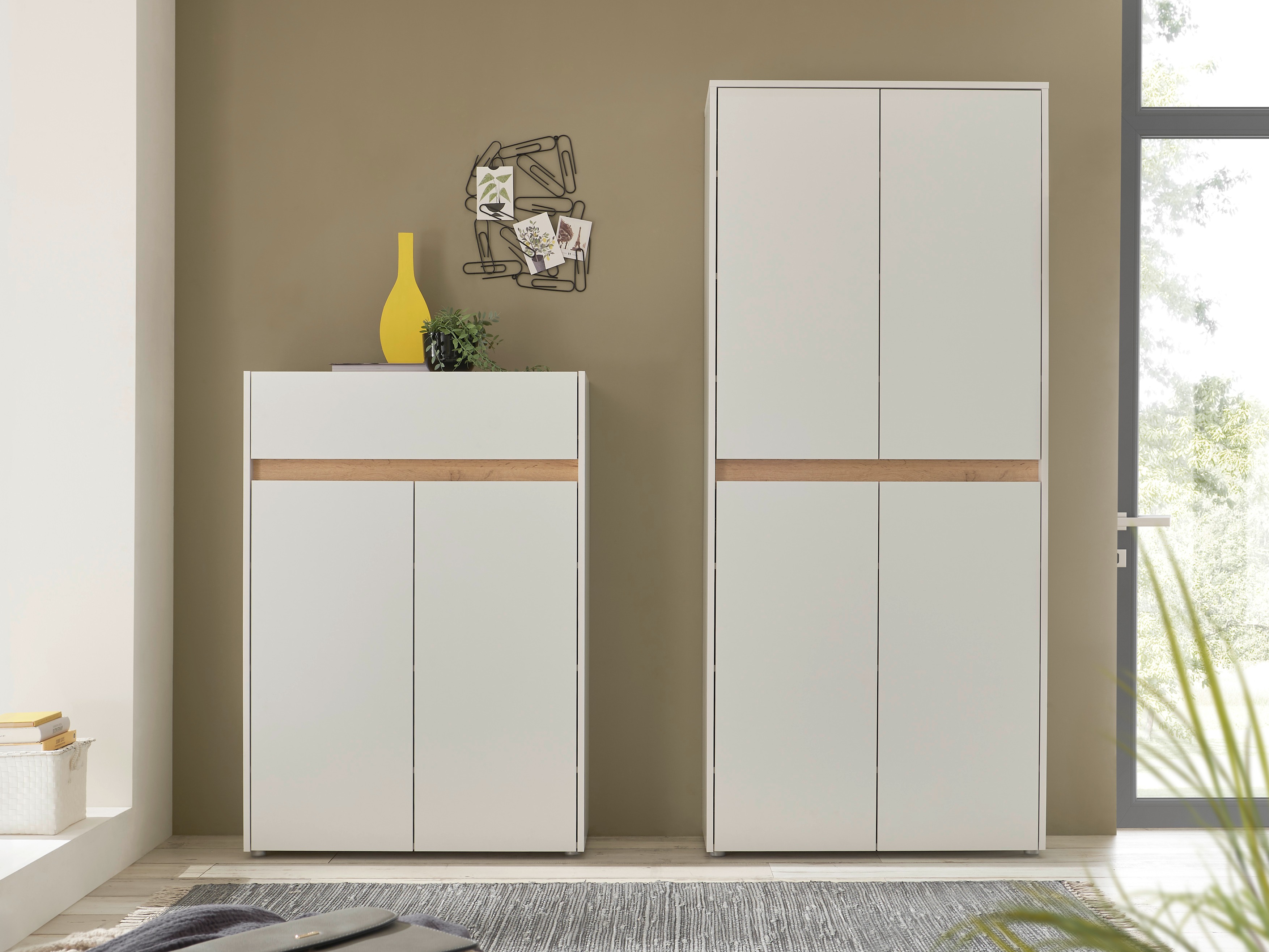 Set arredo da corridoio Elbsori 175 (Bianco + Quercia di Wotan)