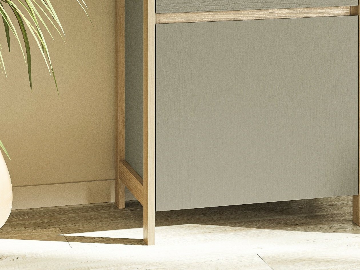 Set di mobili Fermaru 114 (Verde polveroso + Quercia)